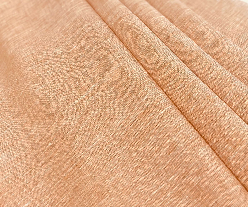 Copper Orange White Solid Colour - Dyed Premium Linen Fabric OL-063
