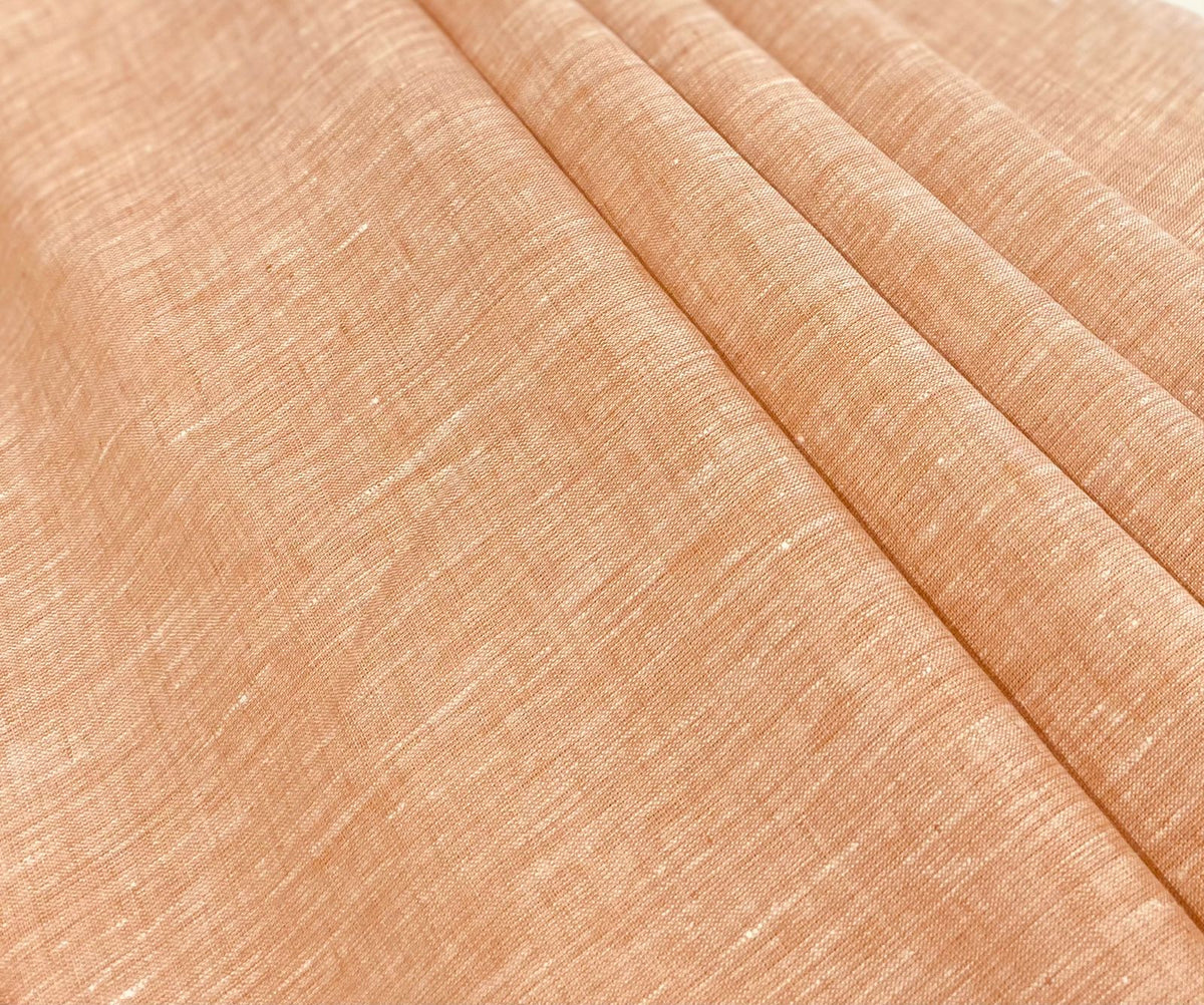 Copper Orange White Solid Colour - Dyed Premium Linen Fabric OL-063