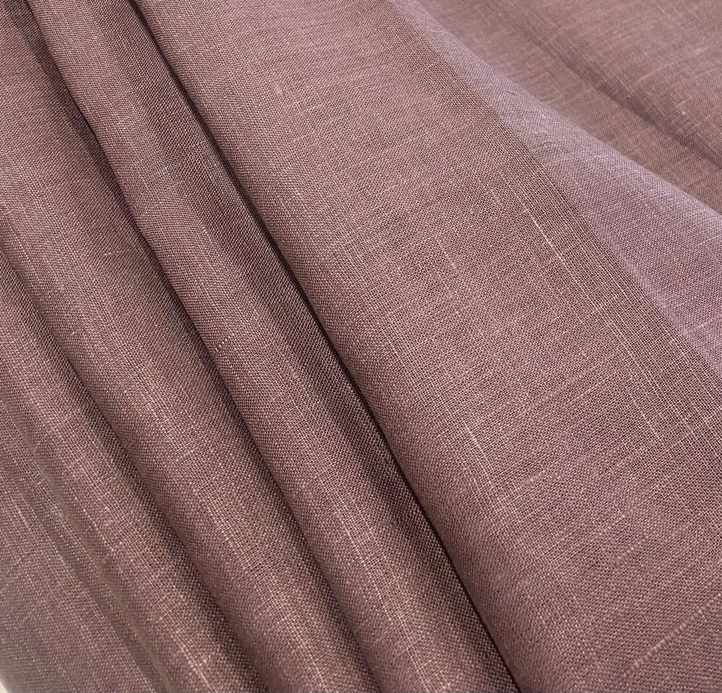 Brownish Maroon Solid Colour- Dyed Premium Linen Fabric LO-203