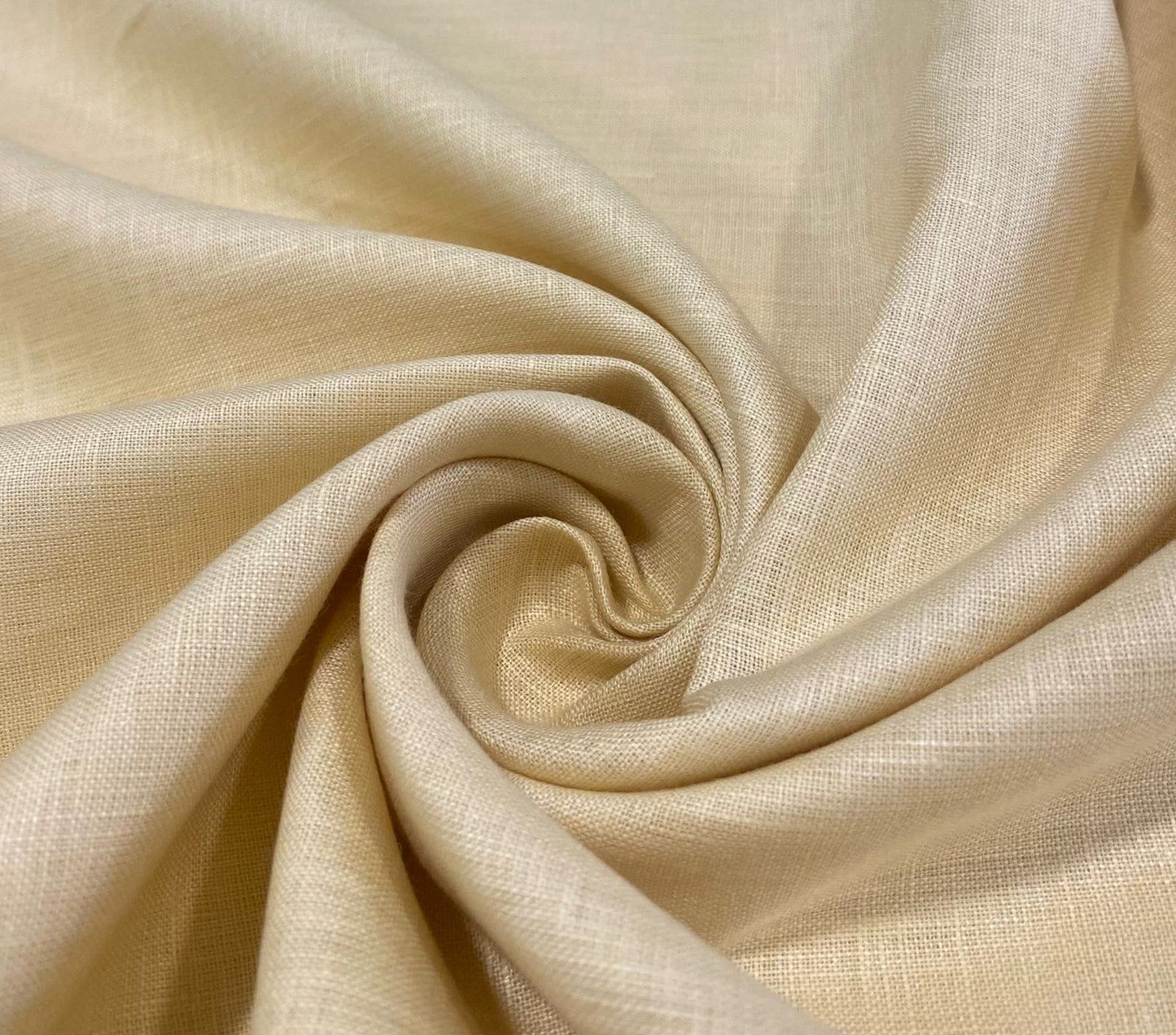 Cream Yellow Solid Colour- Dyed Premium Linen Fabric LO-109