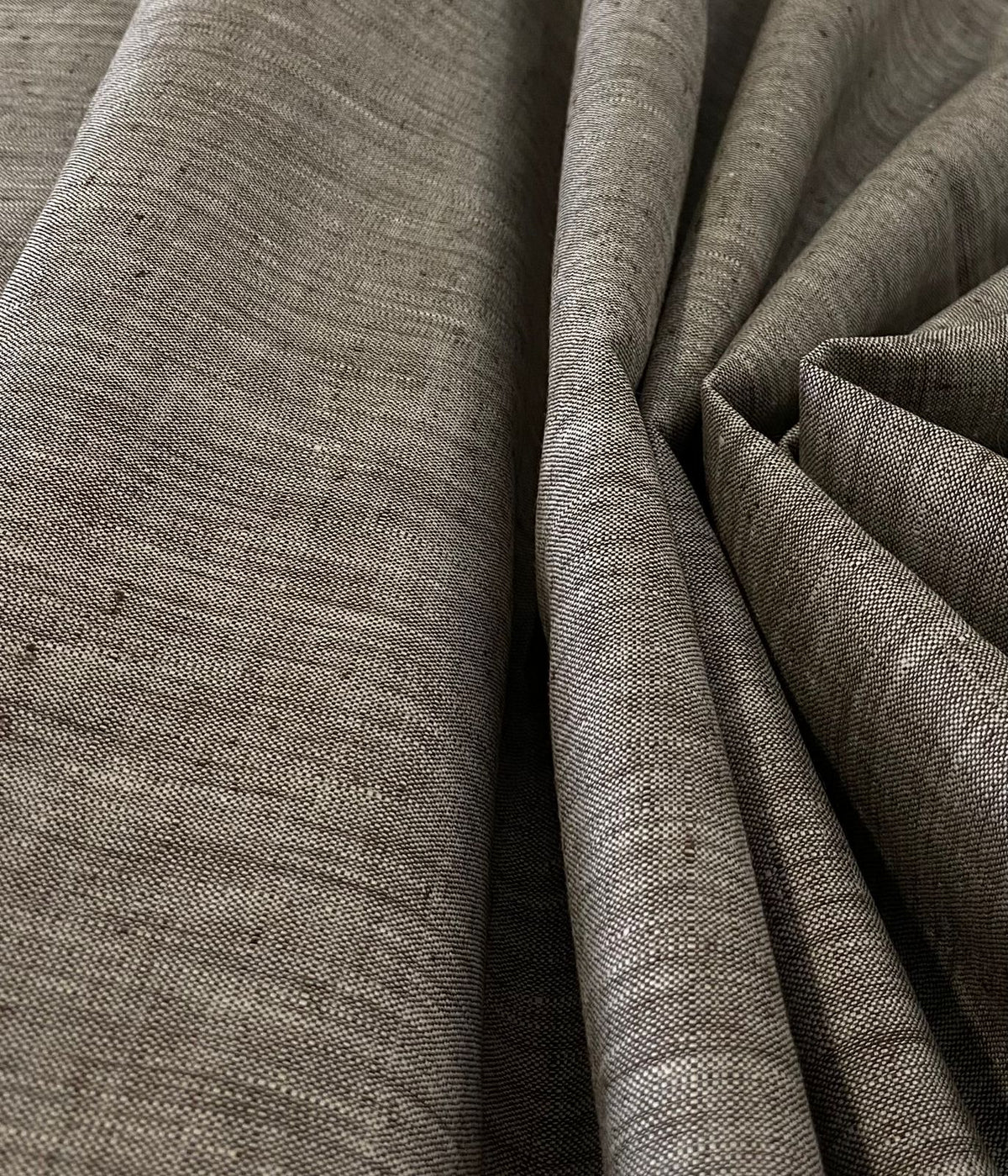 Light Grey White Solid Suiting-  Premium Dyed Linen Fabric TW-016