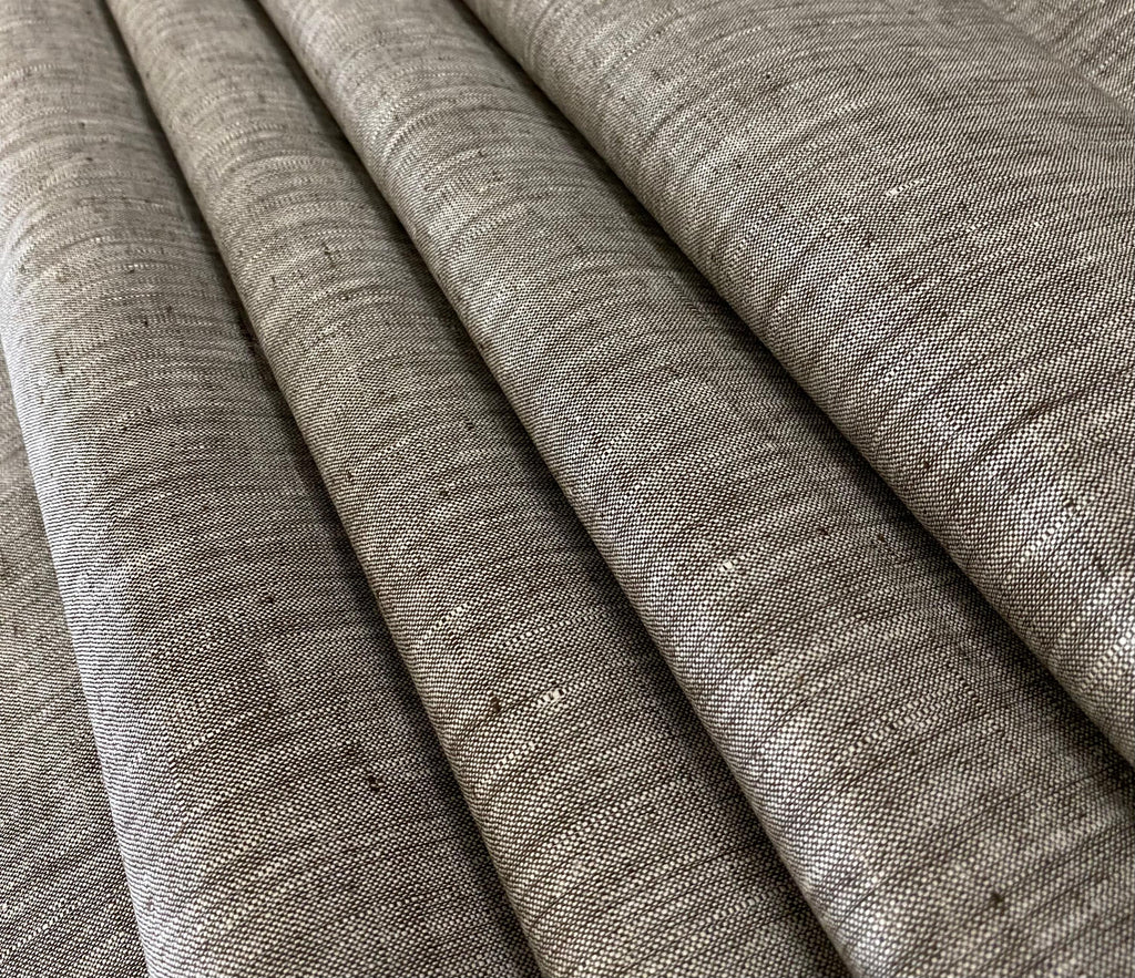 Light Grey White Solid Suiting-  Premium Dyed Linen Fabric TW-016