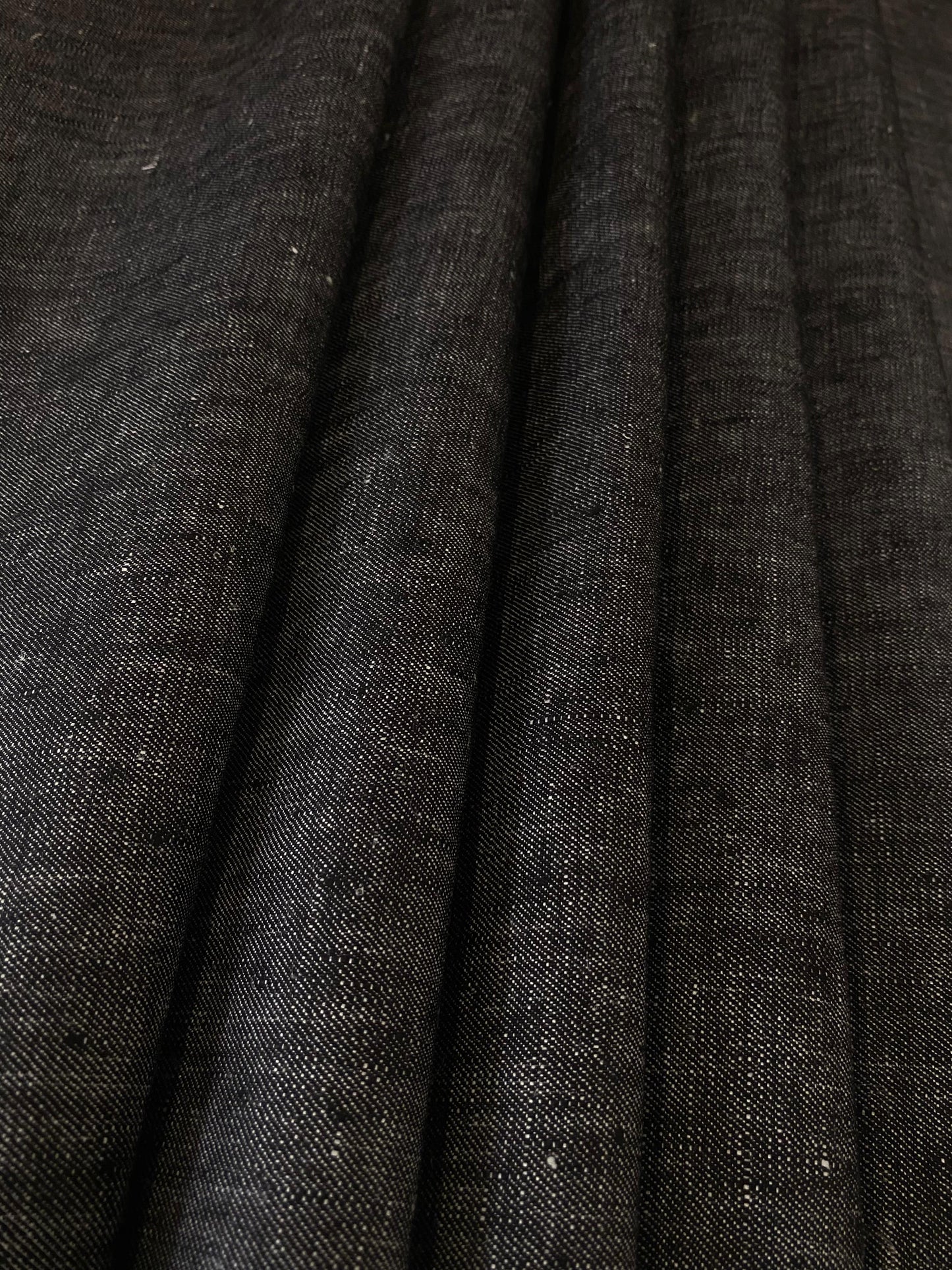 Black Grey Linen Suiting- Premium Dyed Linen Fabric LL-007