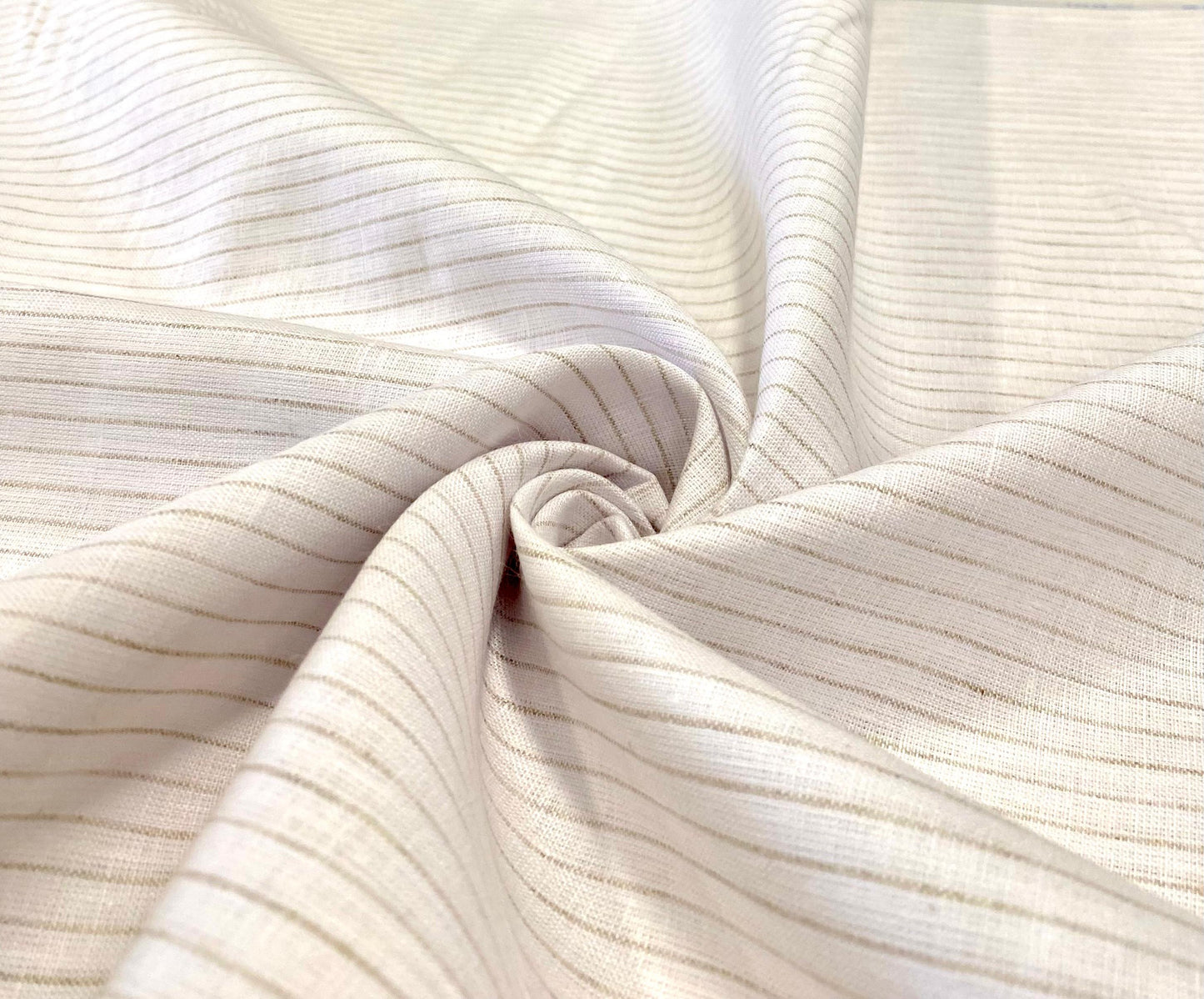 White Light Stripe - Dyed Premium Linen Fabric BCF- 26449