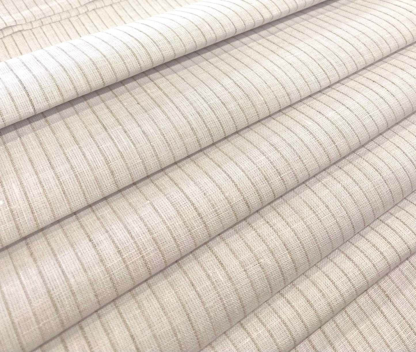 White Light Stripe - Dyed Premium Linen Fabric BCF- 26449