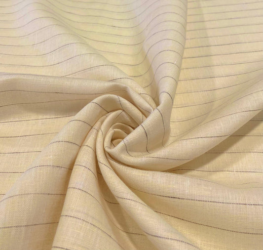 Pale Orange Stripe- Dyed Premium Linen Fabric BCF- 26480