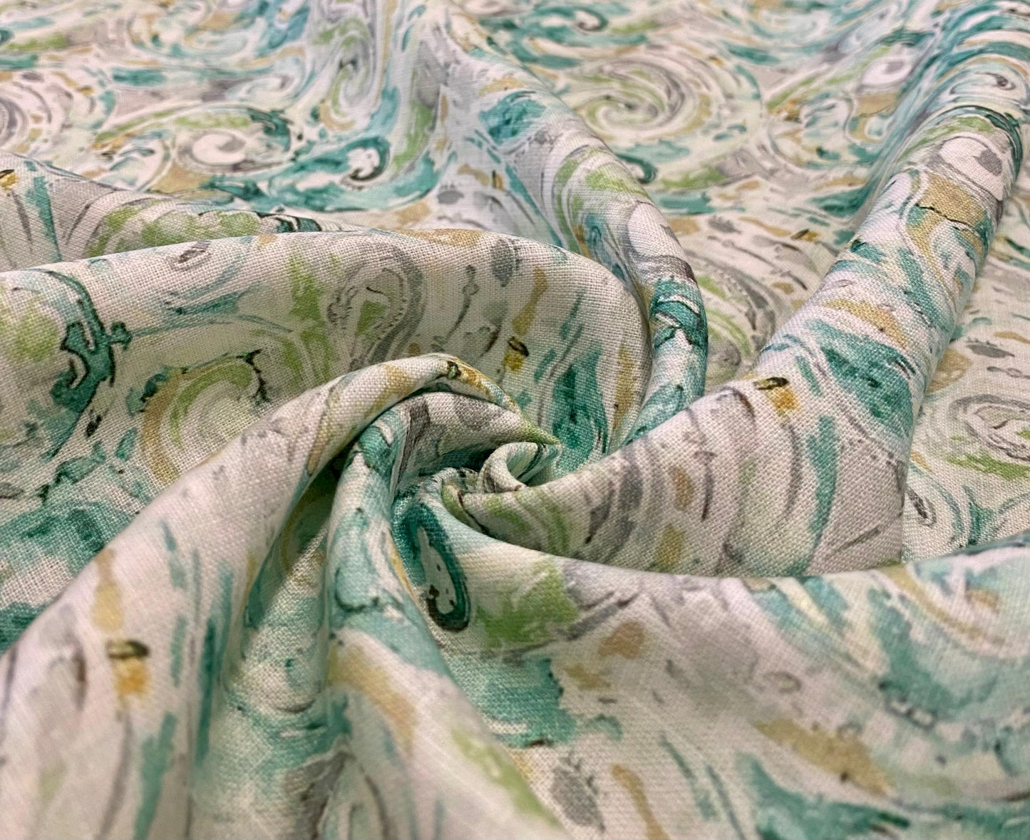Sky Blue Floral Digital Printed - Dyed Premium Linen Fabric BCH-170