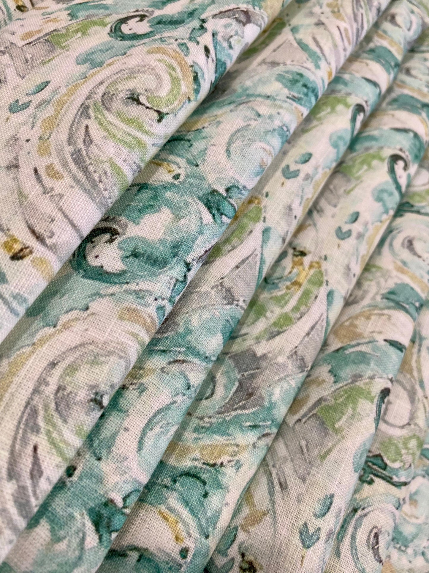 Sky Blue Floral Digital Printed - Dyed Premium Linen Fabric BCH-170