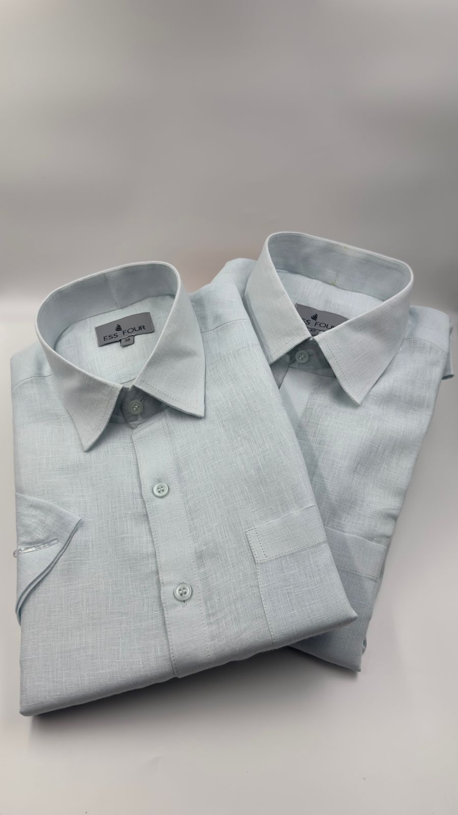 Ice Blue Linen Shirt - Men's Linen Shirt