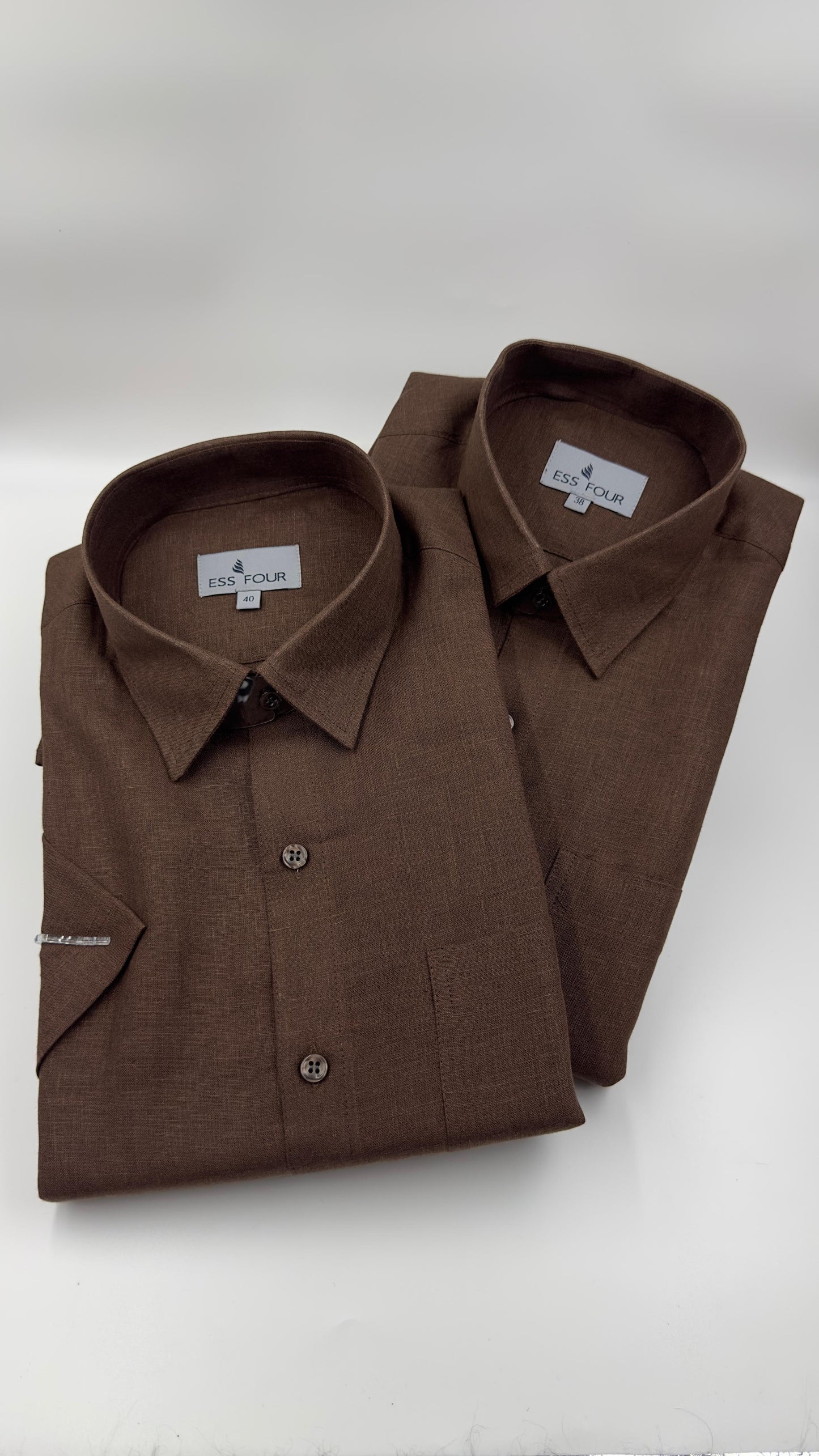 Dark Brown Linen Shirt - Men's Linen Shirt