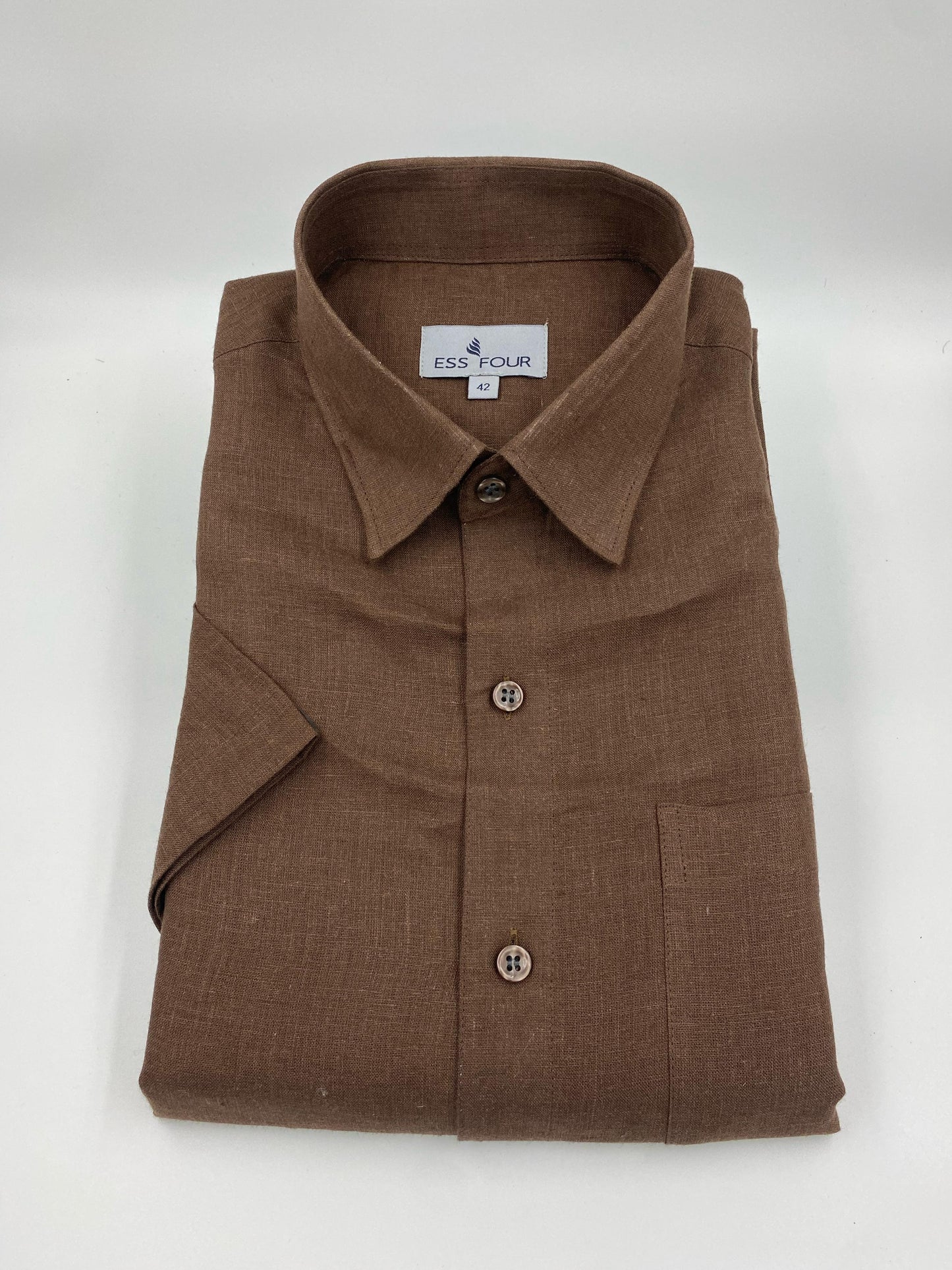 Dark Brown Linen Shirt - Men's Linen Shirt