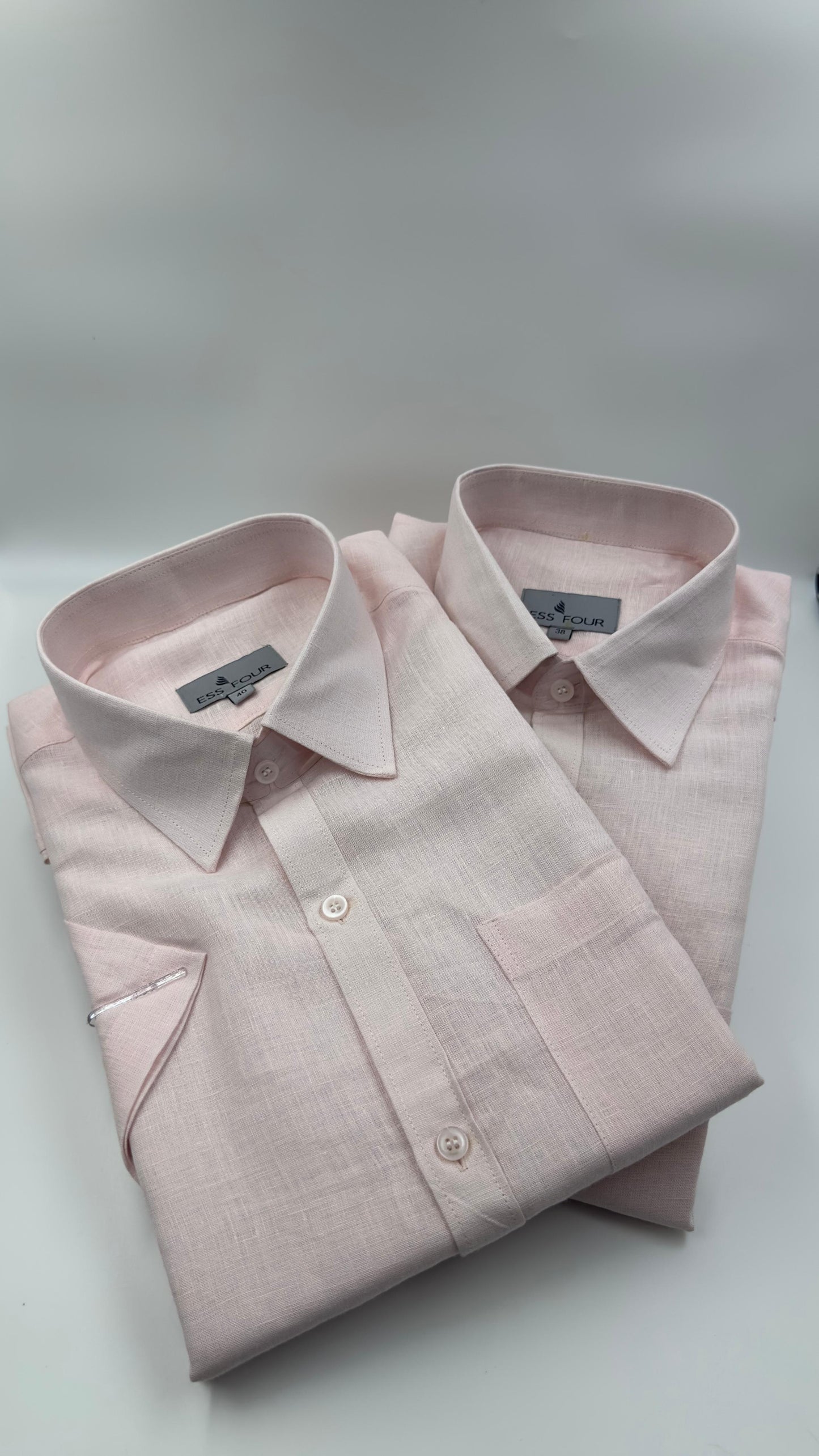 Light Pink  Linen Shirt - Men's Linen Shirt