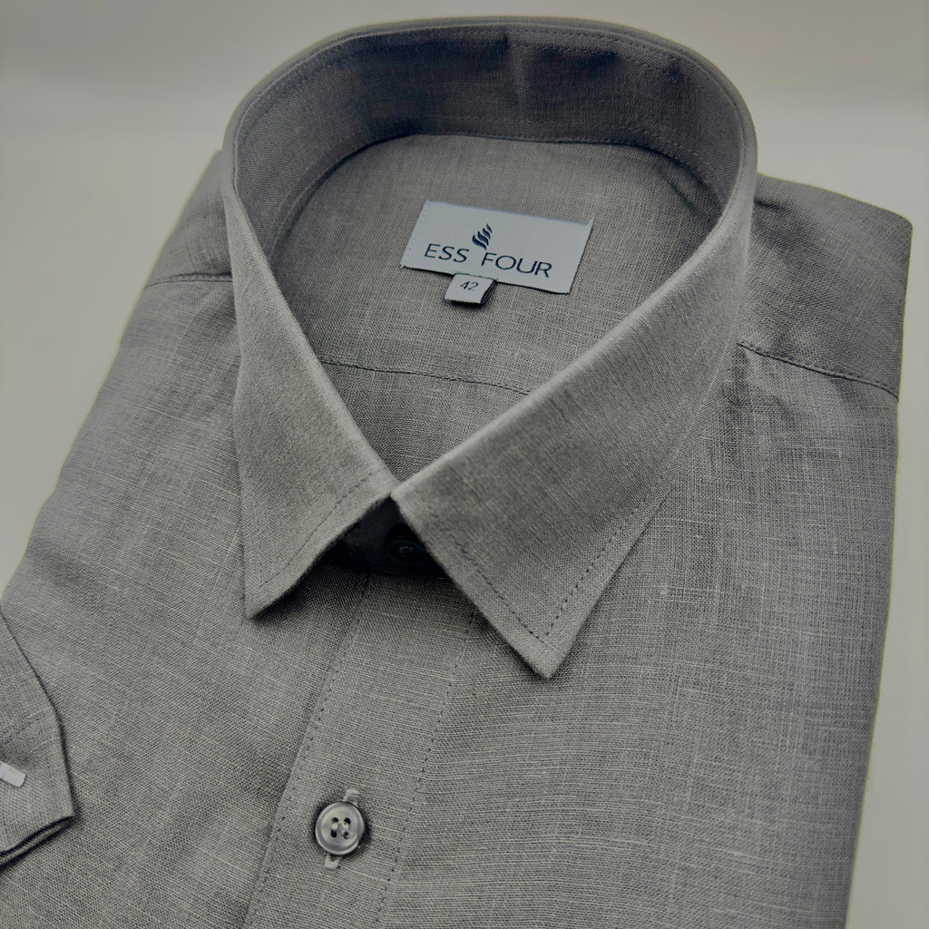 Dark Grey Linen Shirt - Men's Linen Shirt