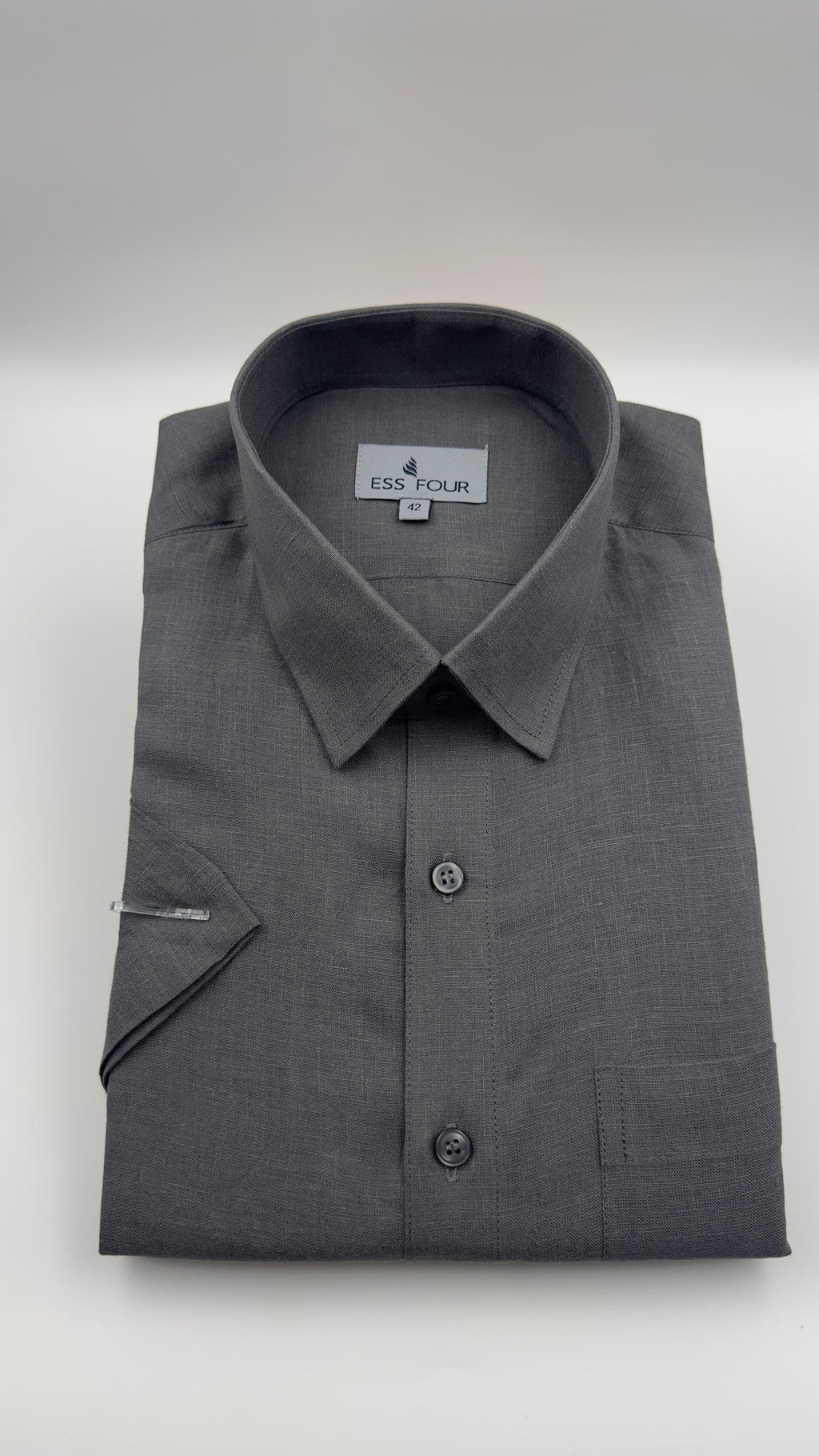 Dark Grey Linen Shirt - Men's Linen Shirt