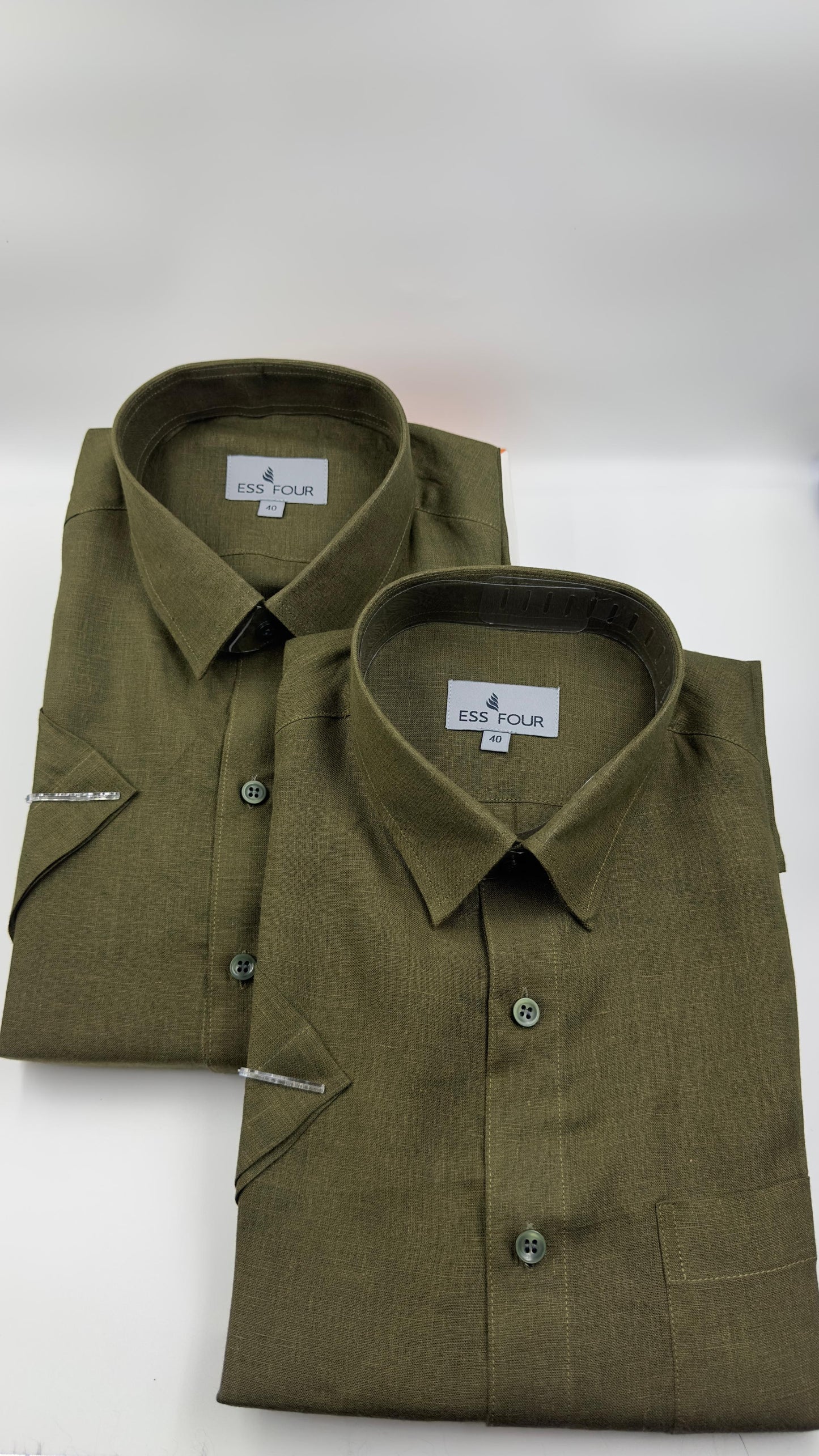 Olive Green Linen Shirt - Men's Linen Shirt
