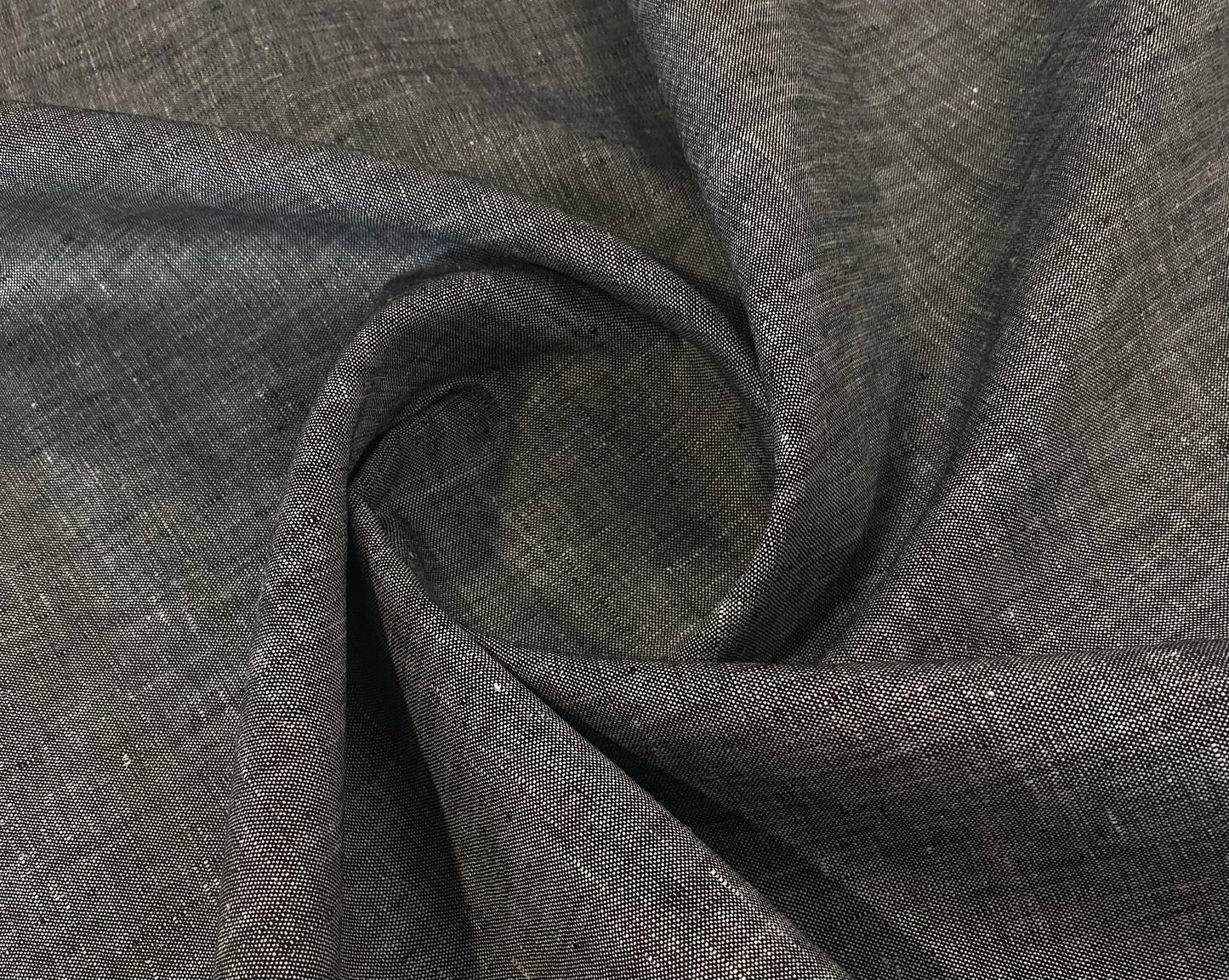 Davy Grey White Linen Suiting-  Premium Dyed Linen Fabric TW-026