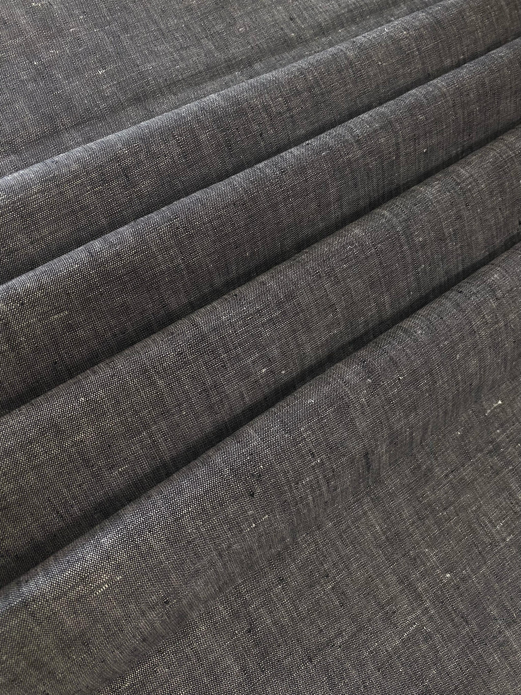 Davy Grey White Linen Suiting-  Premium Dyed Linen Fabric TW-026