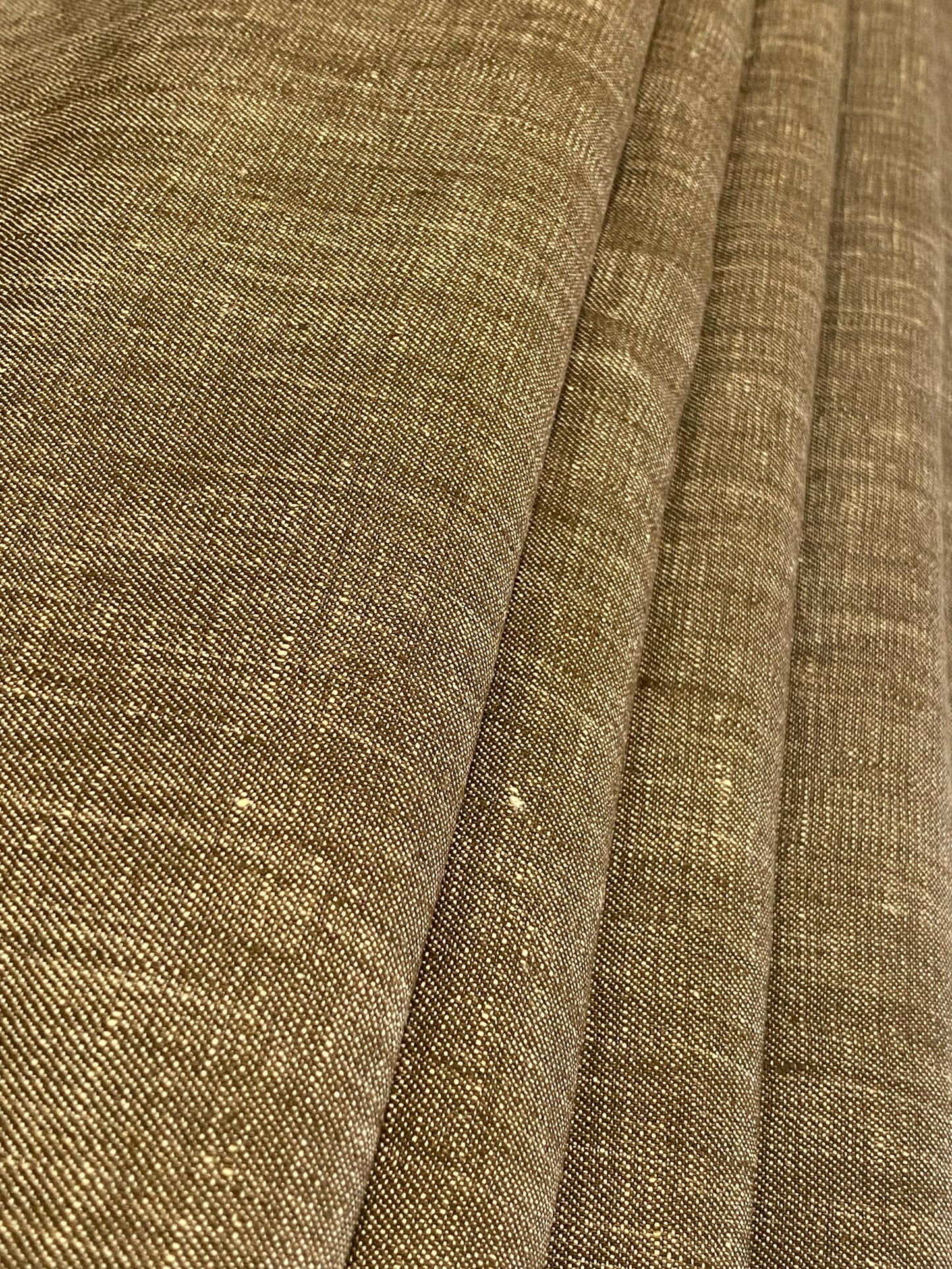 Gold-Dotted Yellow Linen Suiting- Premium Dyed Linen Fabric LL-043