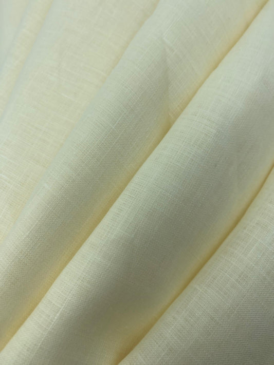 Cream Yellow Solid Colour - Dyed Premium Linen Fabric LO -102