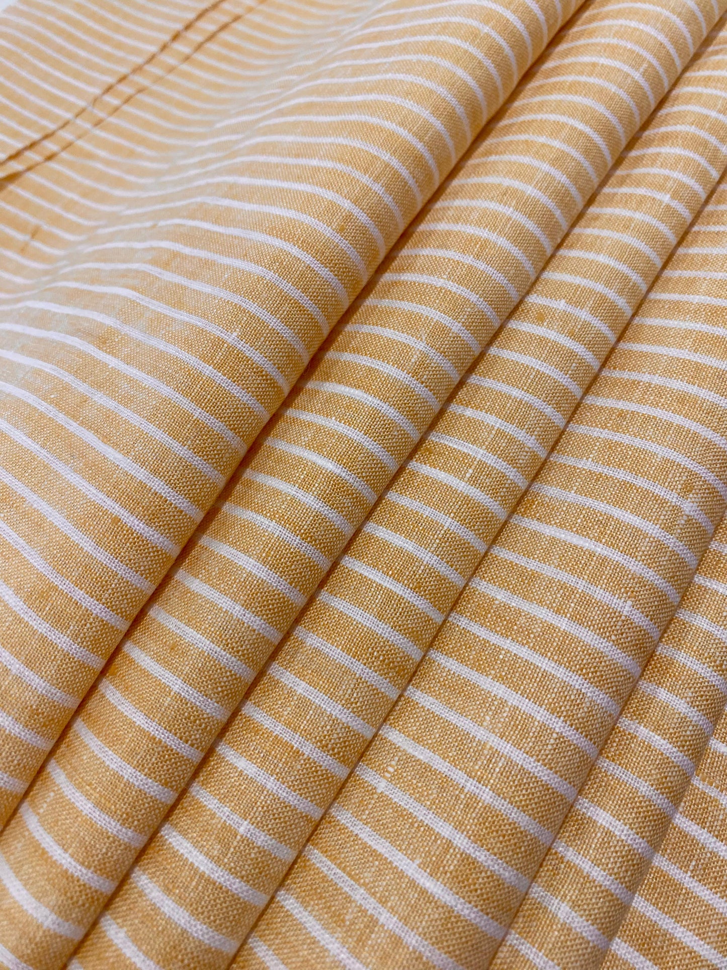Light Orange Stripe - Dyed Premium Linen Fabric LFP- 15070