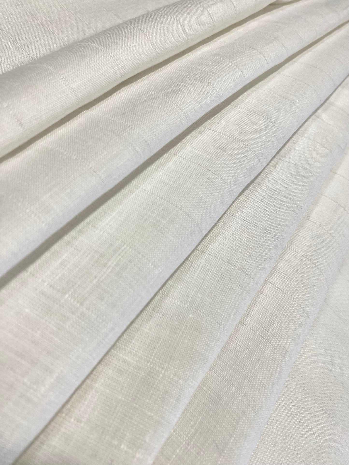White Self Design Stripe - Dyed Premium Linen Fabric LFC- 101