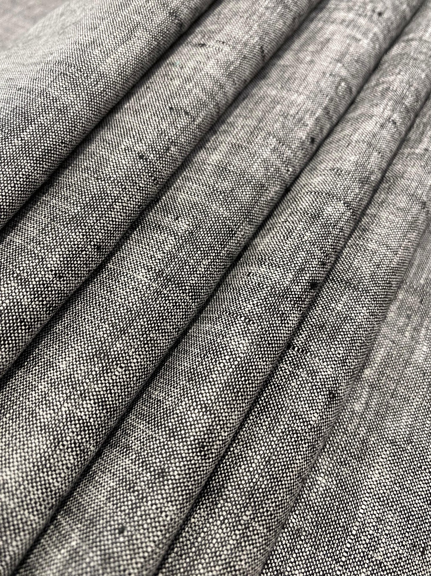Grey Black Solid Colour - Dyed Premium Linen Fabric BCB- 123