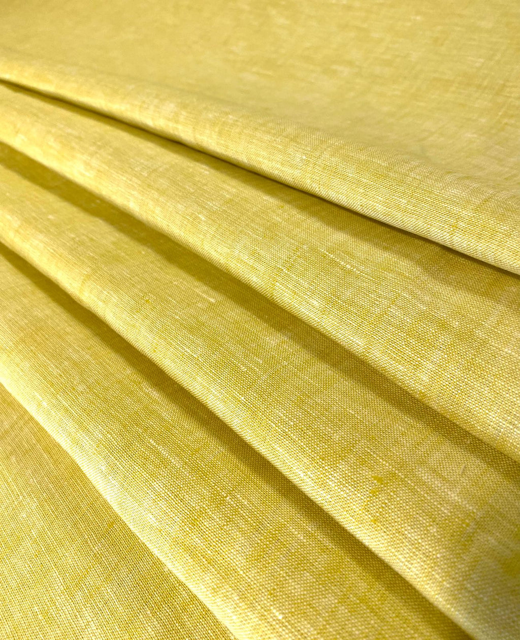 Greenish Yellow White Solid Colour - Dyed Premium Linen Fabric DDL-129