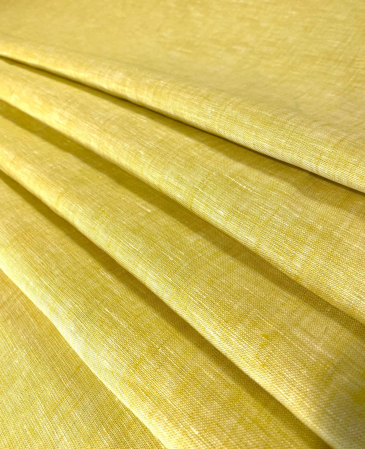 Greenish Yellow White Solid Colour - Dyed Premium Linen Fabric DDL-129