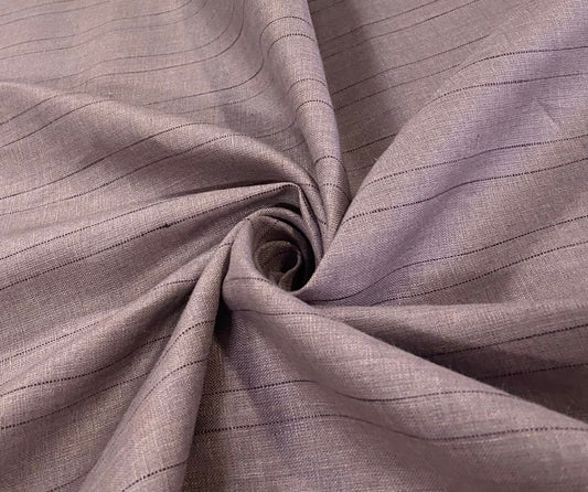Dark chocolate violet Stripe - Dyed Premium Linen Fabric RL-178