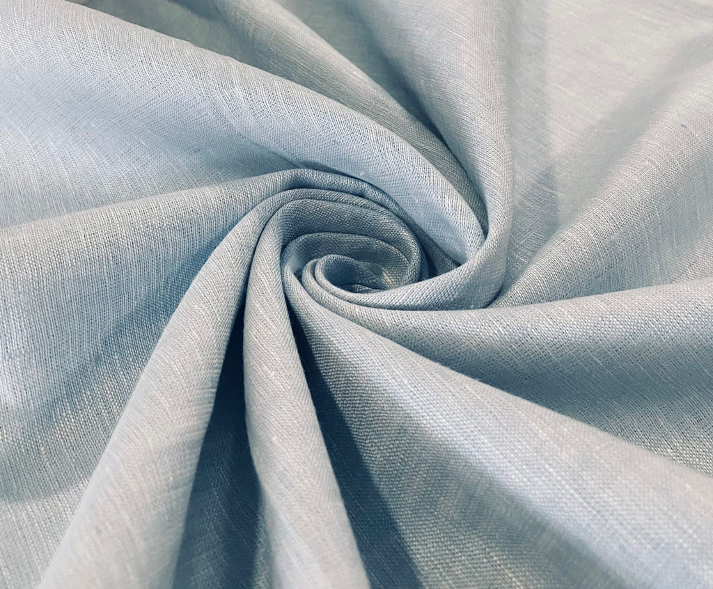 Ice blue White Solid Colour- Dyed Premium Linen Fabric CNC-BCB- 02