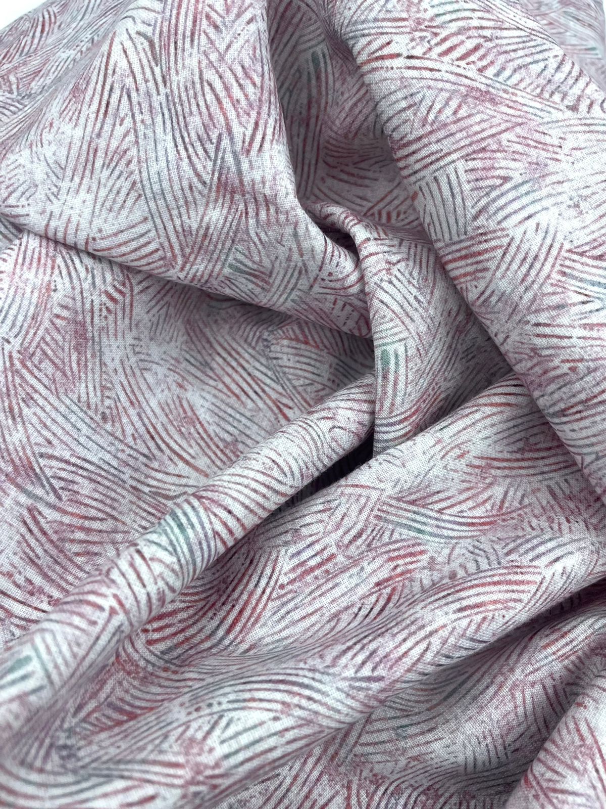 White/Pink Sierra Digital Printed - Dyed Premium Linen Fabric BCH- 620423 (NEW)