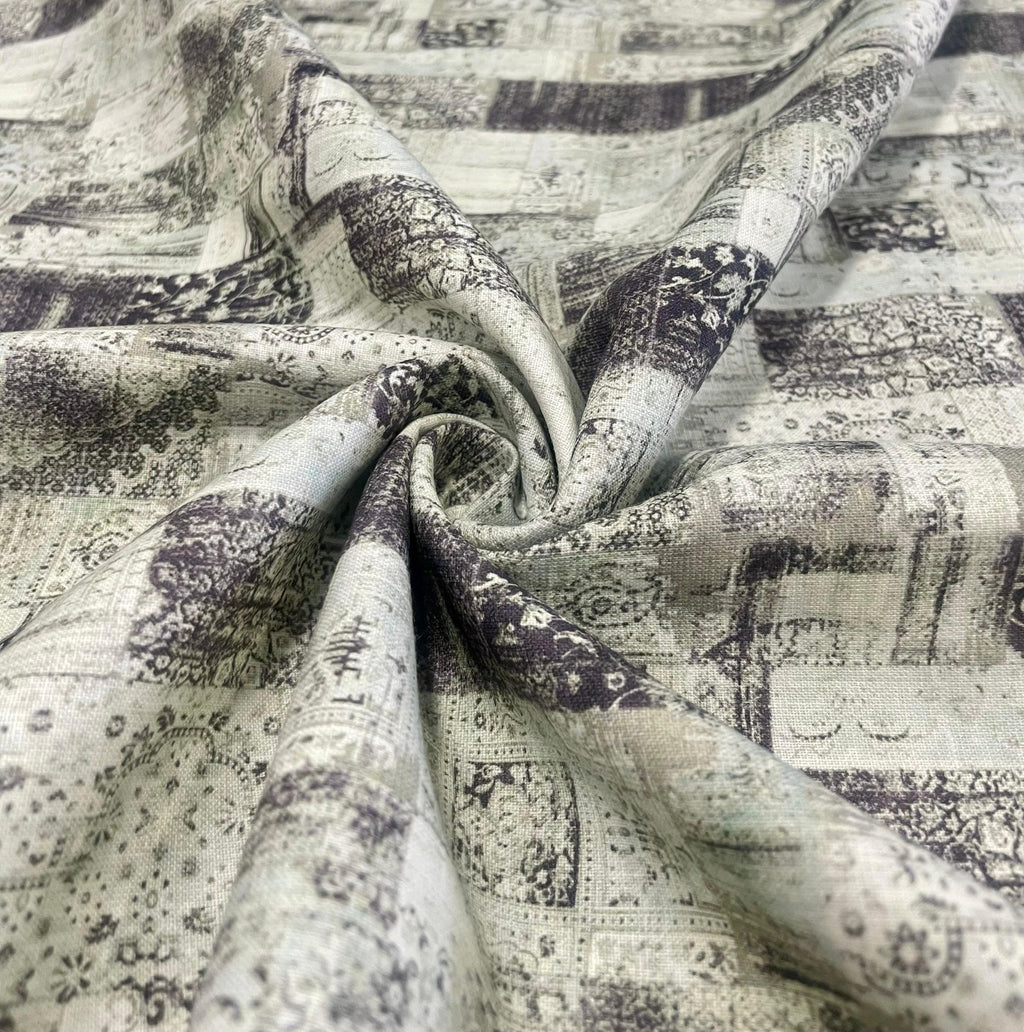 Green Patina Pattern Digital Printed - Dyed Premium Linen Fabric BCH- 620417
