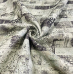 Green Patina Pattern Digital Printed - Dyed Premium Linen Fabric BCH- 620417