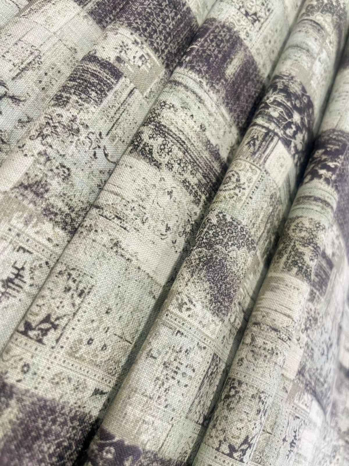 Green Patina Pattern Digital Printed - Dyed Premium Linen Fabric BCH- 620417