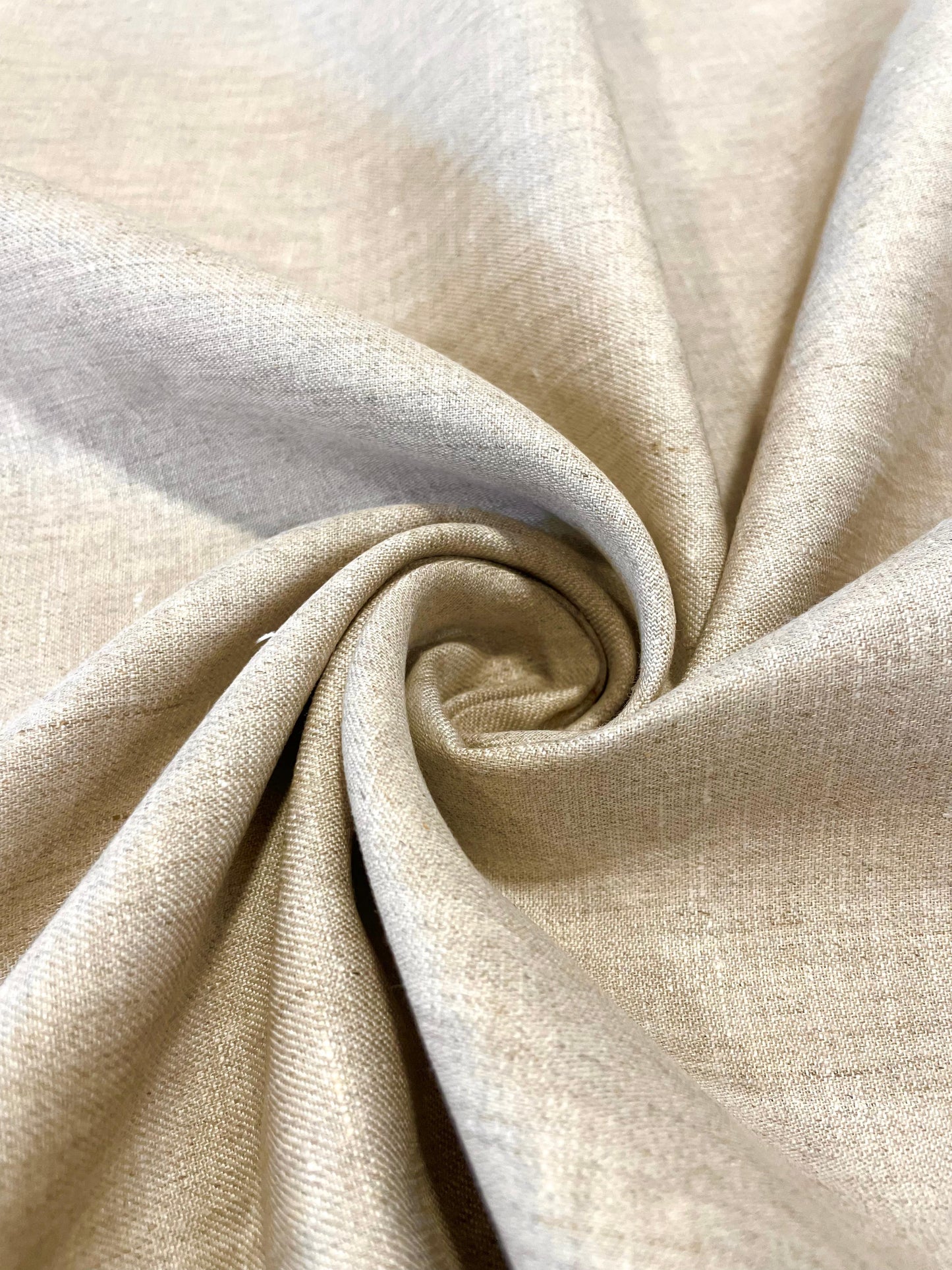 Cream Beige Linen Suiting- Premium Dyed Linen Fabric LL- 038