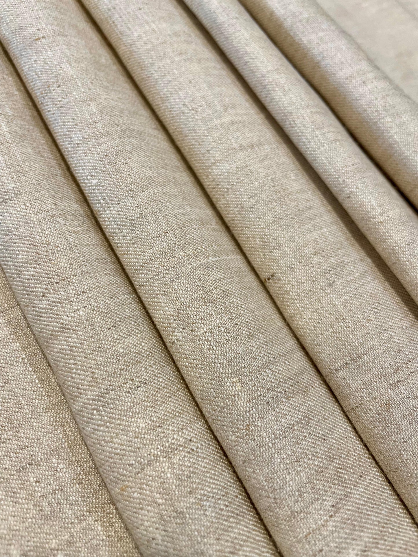 Cream Beige Linen Suiting- Premium Dyed Linen Fabric LL- 038