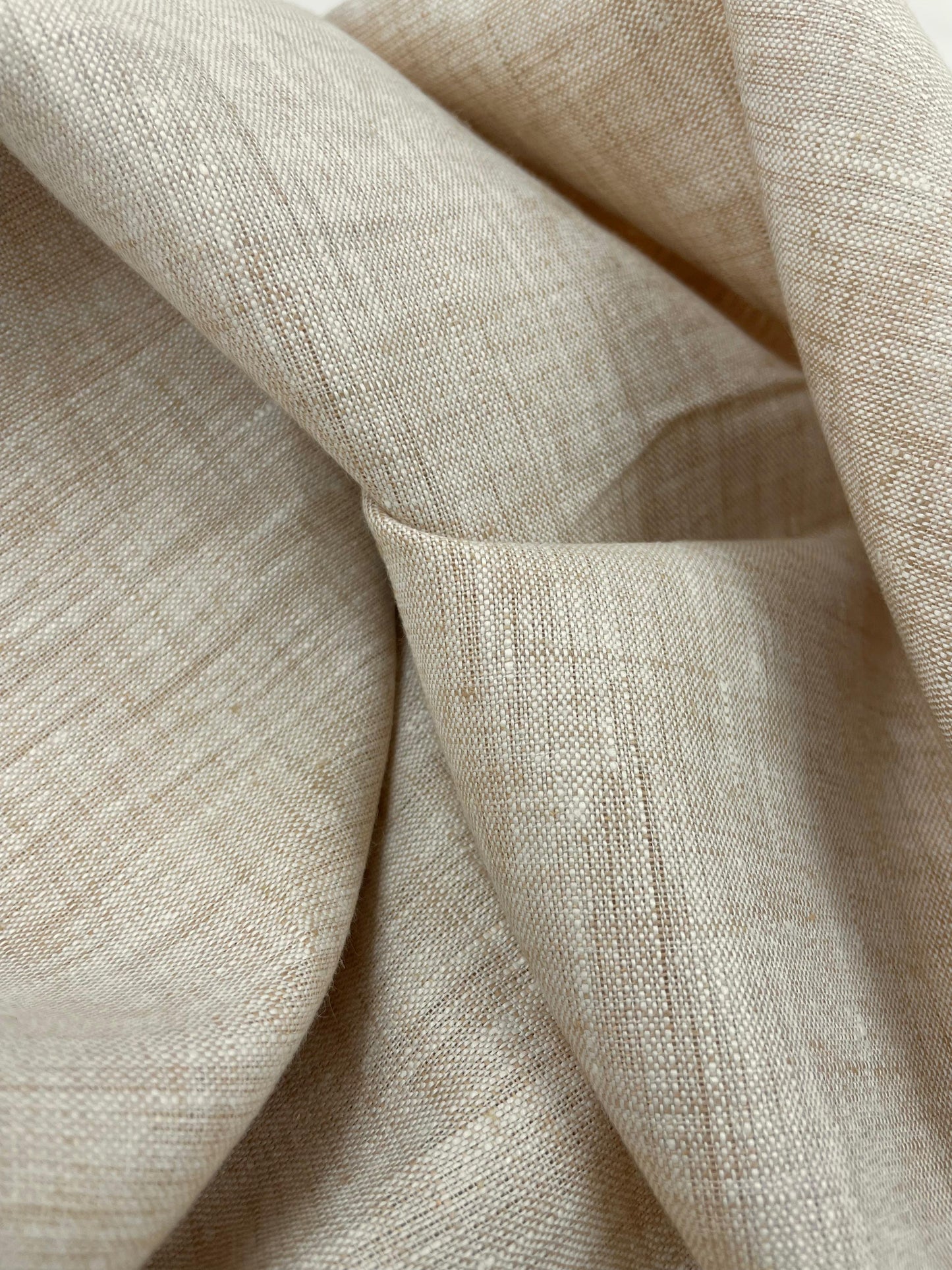 Cream Beige Linen Suiting- Premium Dyed Linen Fabric LL- 038