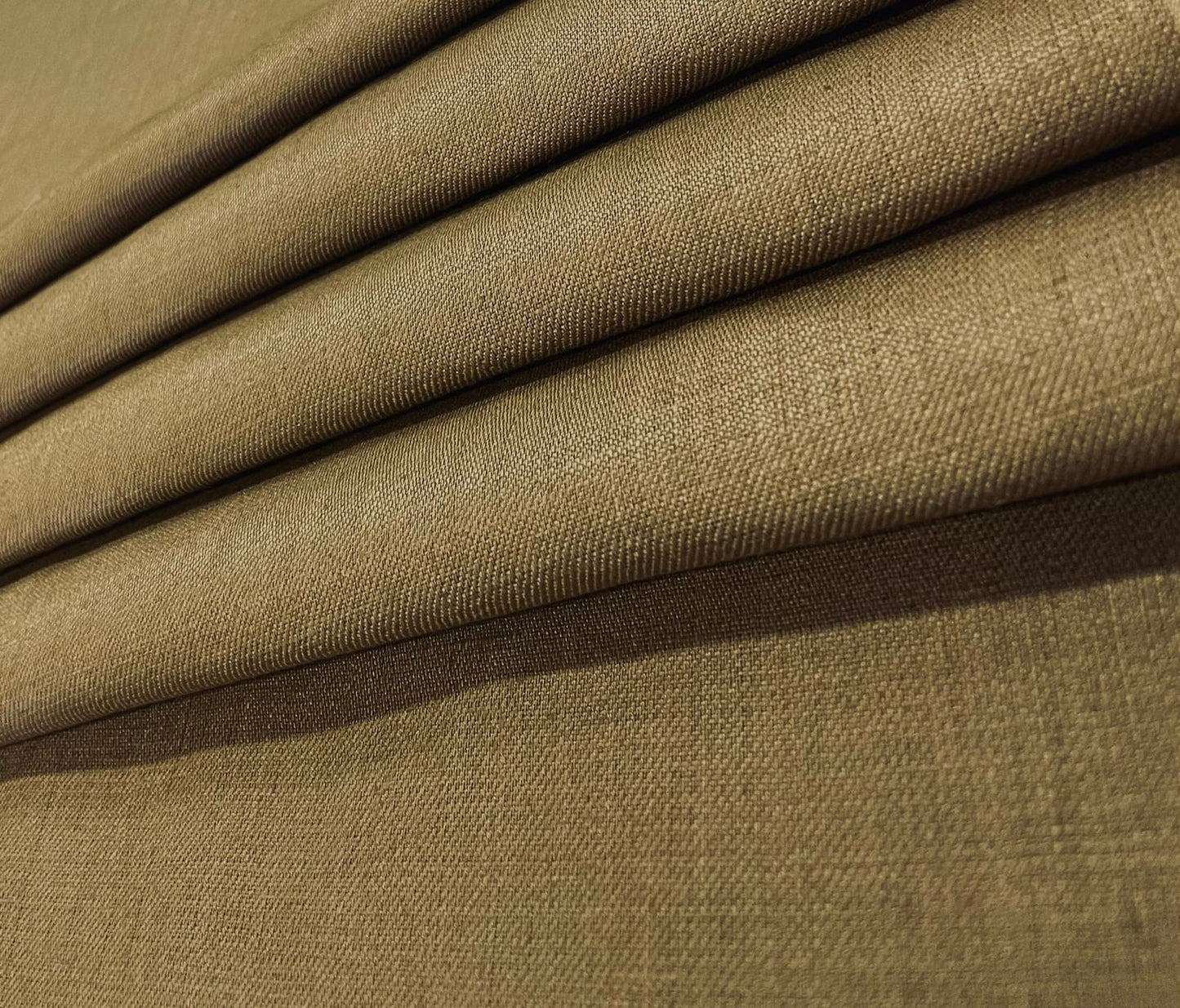 Golden Dark Brown Linen Suiting- Premium Dyed Linen Fabric CNC-RKF- 05