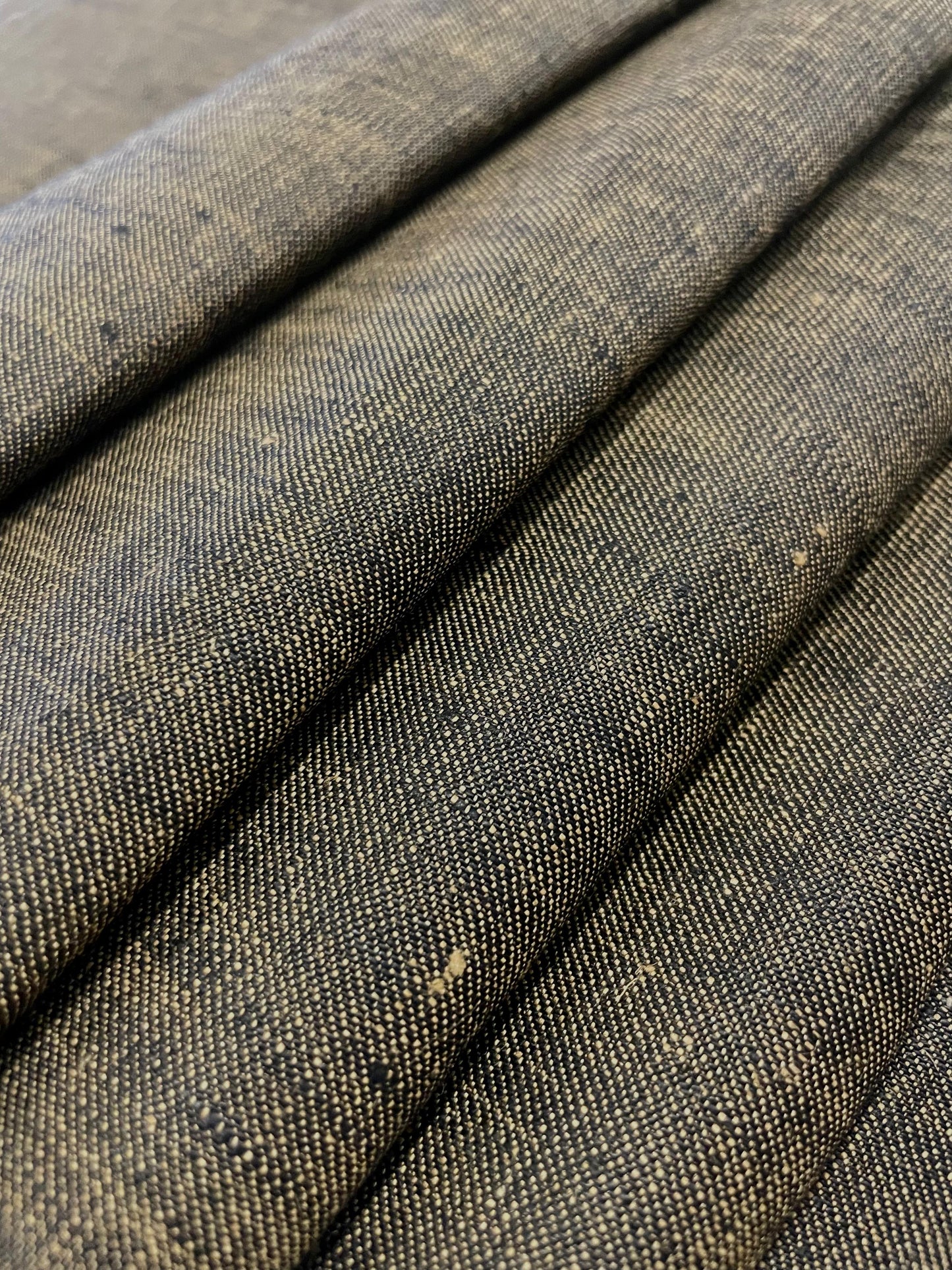 Black Gold Dust Linen Suiting- Premium Dyed Linen Fabric LL- 009