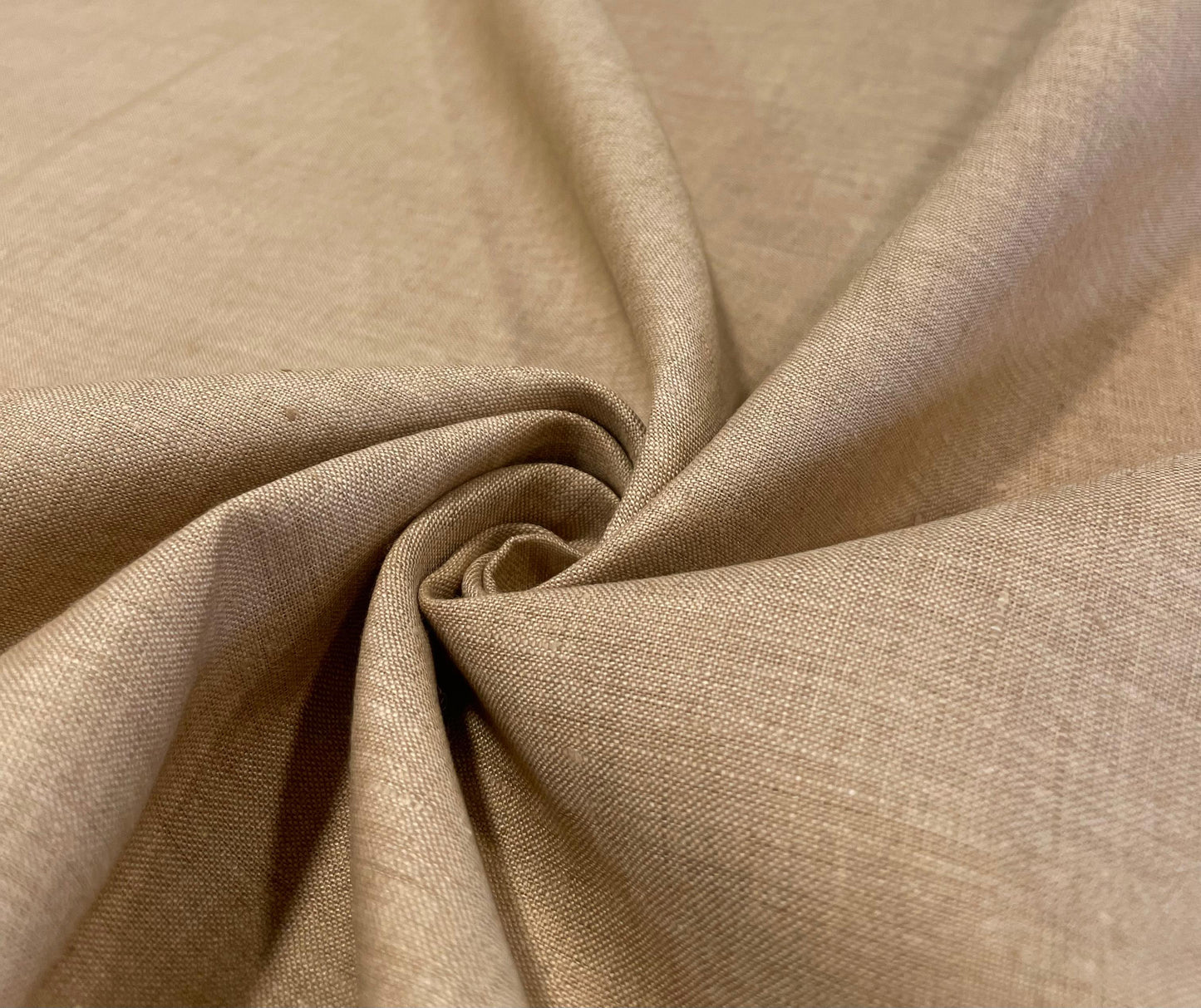 British Tan Khaki Linen Suiting- Premium Dyed Linen Fabric TW- 014