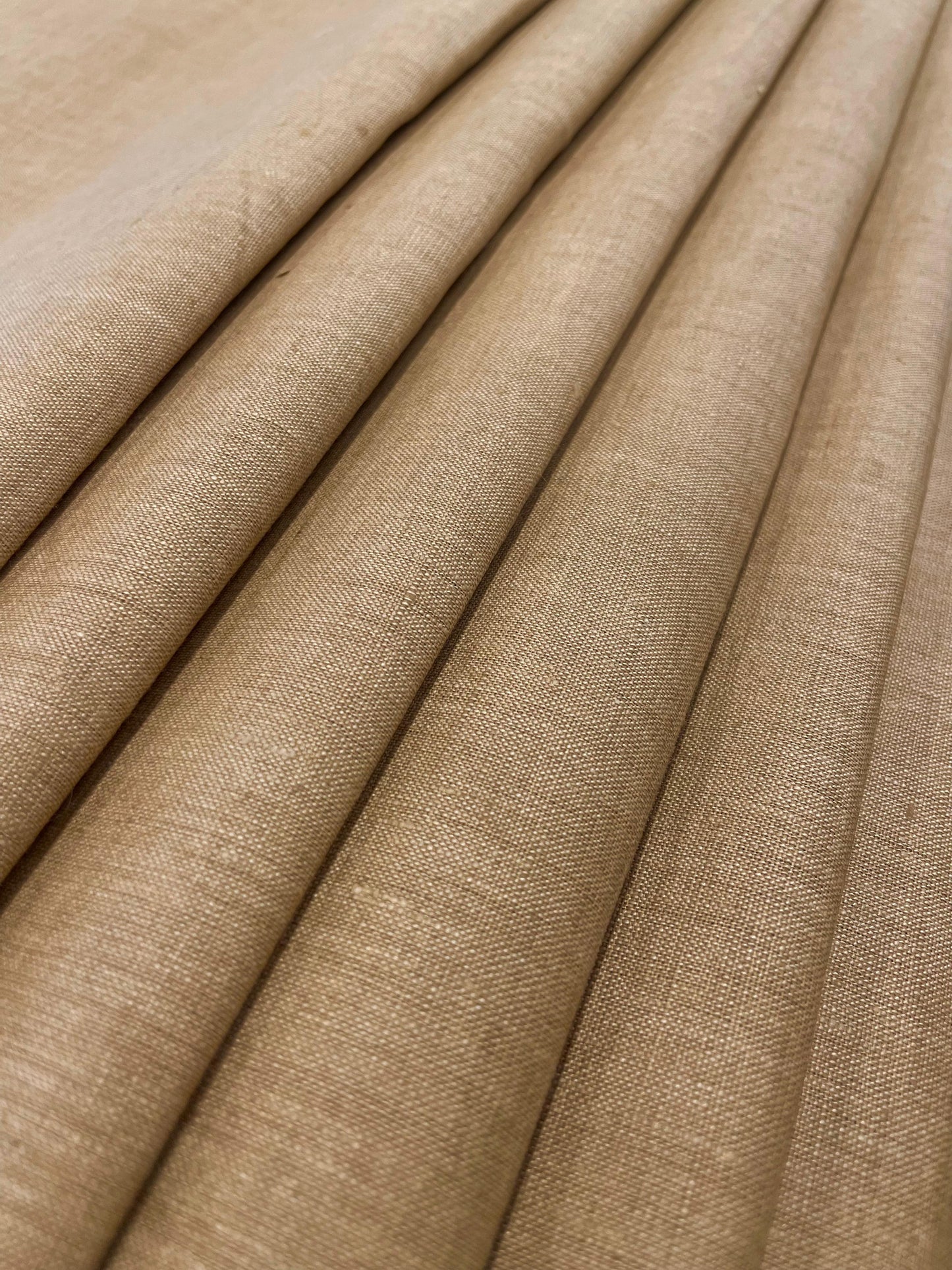 British Tan Khaki Linen Suiting- Premium Dyed Linen Fabric TW- 014