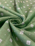Bottle Green Allover Printed Fabric - Dyed Premium Linen Fabric CNC-LFJW-36217