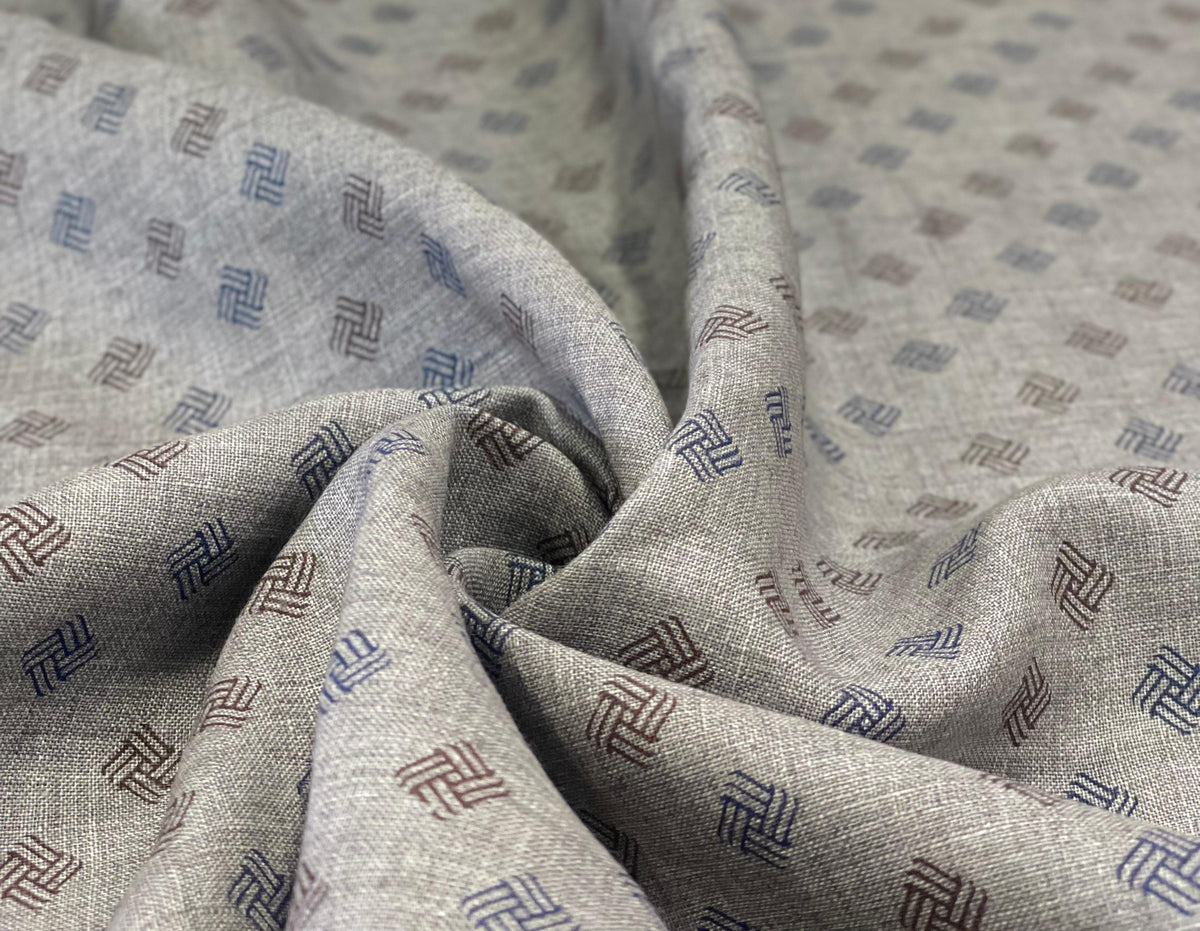 Grey Allover Printed Fabric - Dyed Premium Linen Fabric CNC-LFJW-36201 (NEW)