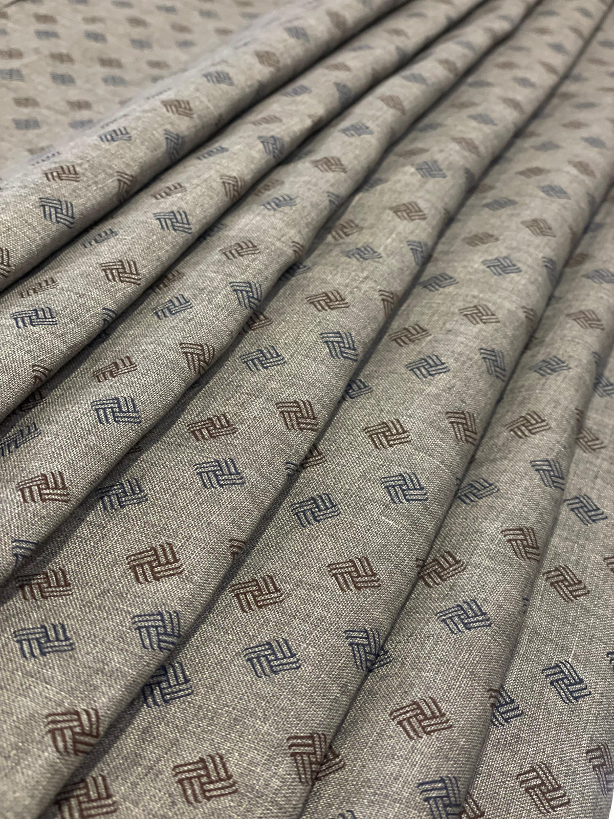 Grey Allover Printed Fabric - Dyed Premium Linen Fabric CNC-LFJW-36201 (NEW)
