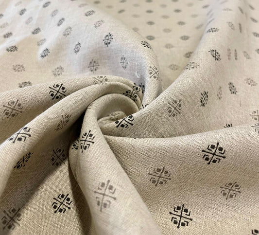 Light Grey Allover Printed Fabric - Dyed Premium Linen Fabric CNC-LFJW-36207 (NEW)