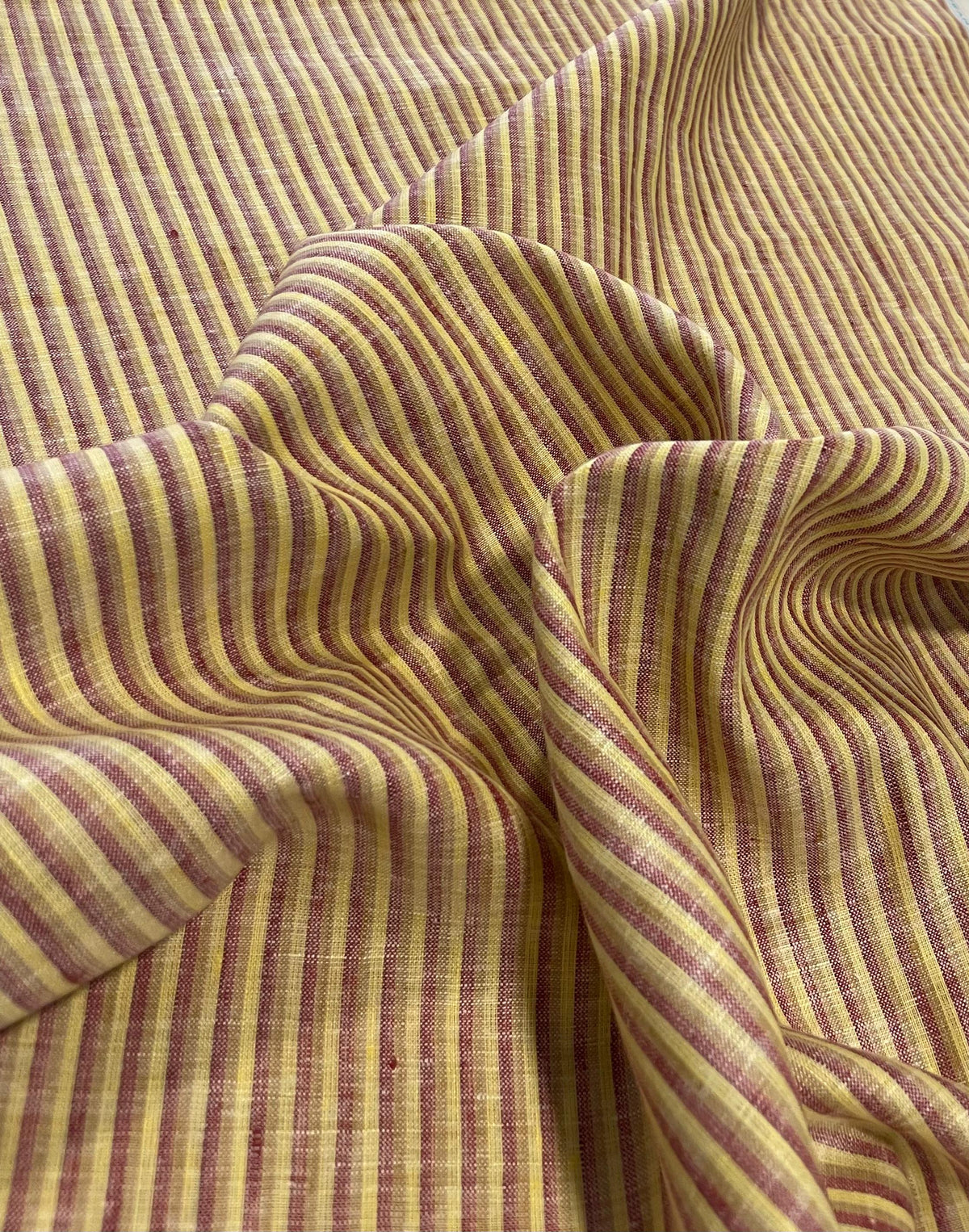 Red/Yellow Stripe - Dyed Premium Linen Fabric BCF-026379