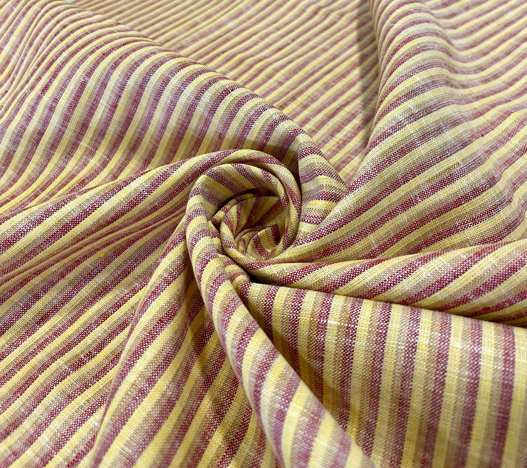 Red/Yellow Stripe - Dyed Premium Linen Fabric BCF-026379