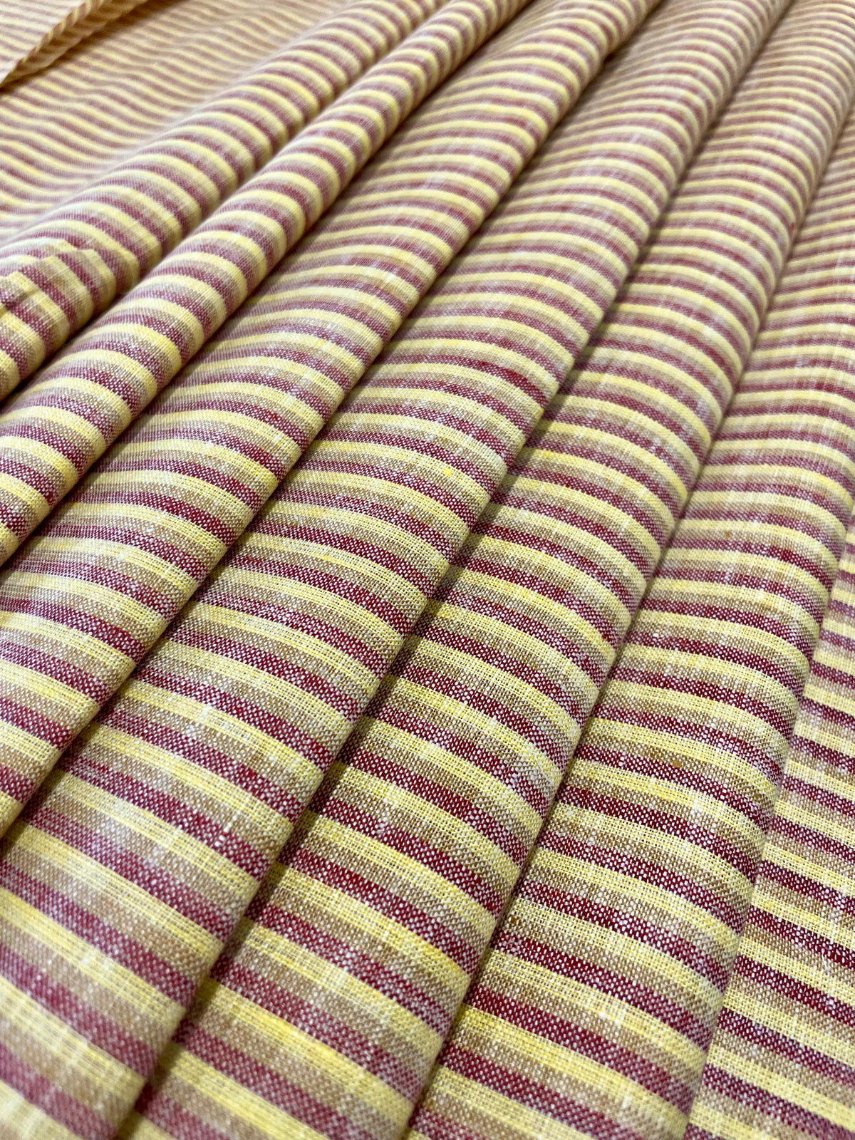 Red/Yellow Stripe - Dyed Premium Linen Fabric BCF-026379