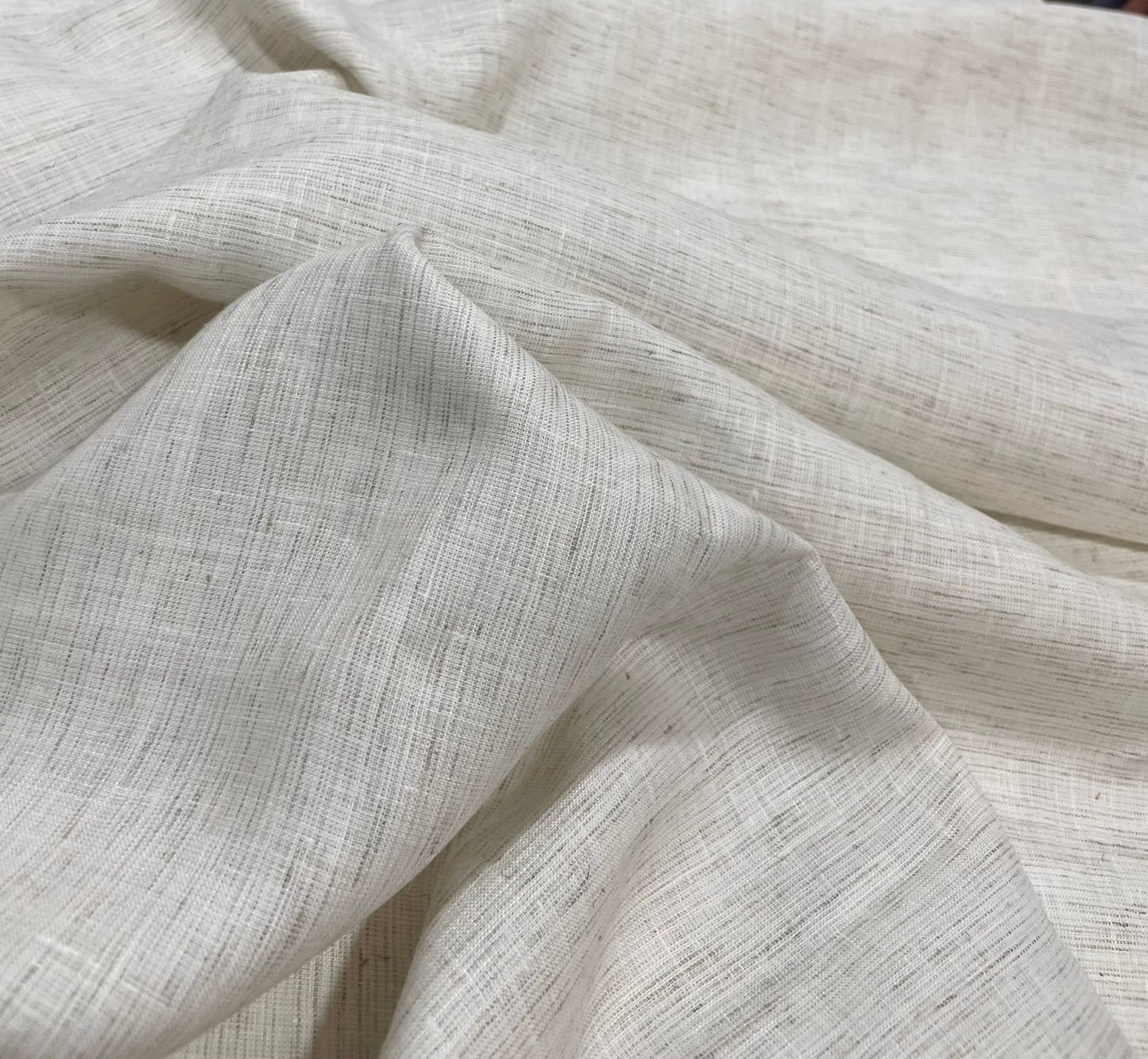 White Khadi Linen Solid Linen - Premium Dyed Linen Fabric CNC-LS-001 (NEW)