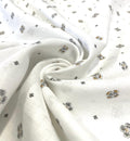 White Allover Digital Printed - Dyed Premium Linen Fabric CNC-LFWH-50967